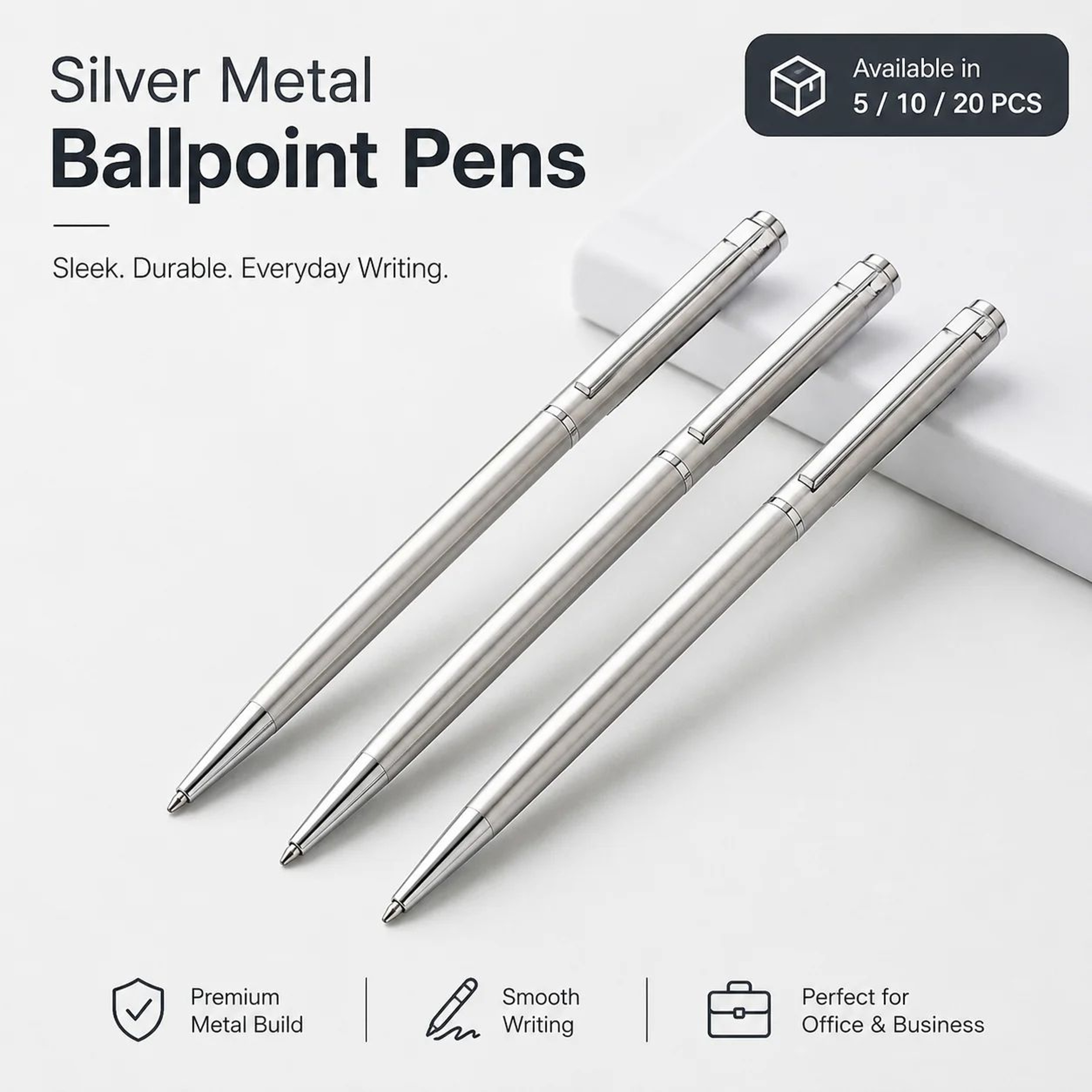 Stainless Steel Twist Ballpoint Pen  Medium Nib Smooth Writing Metal Pen For Office School  Busines 0