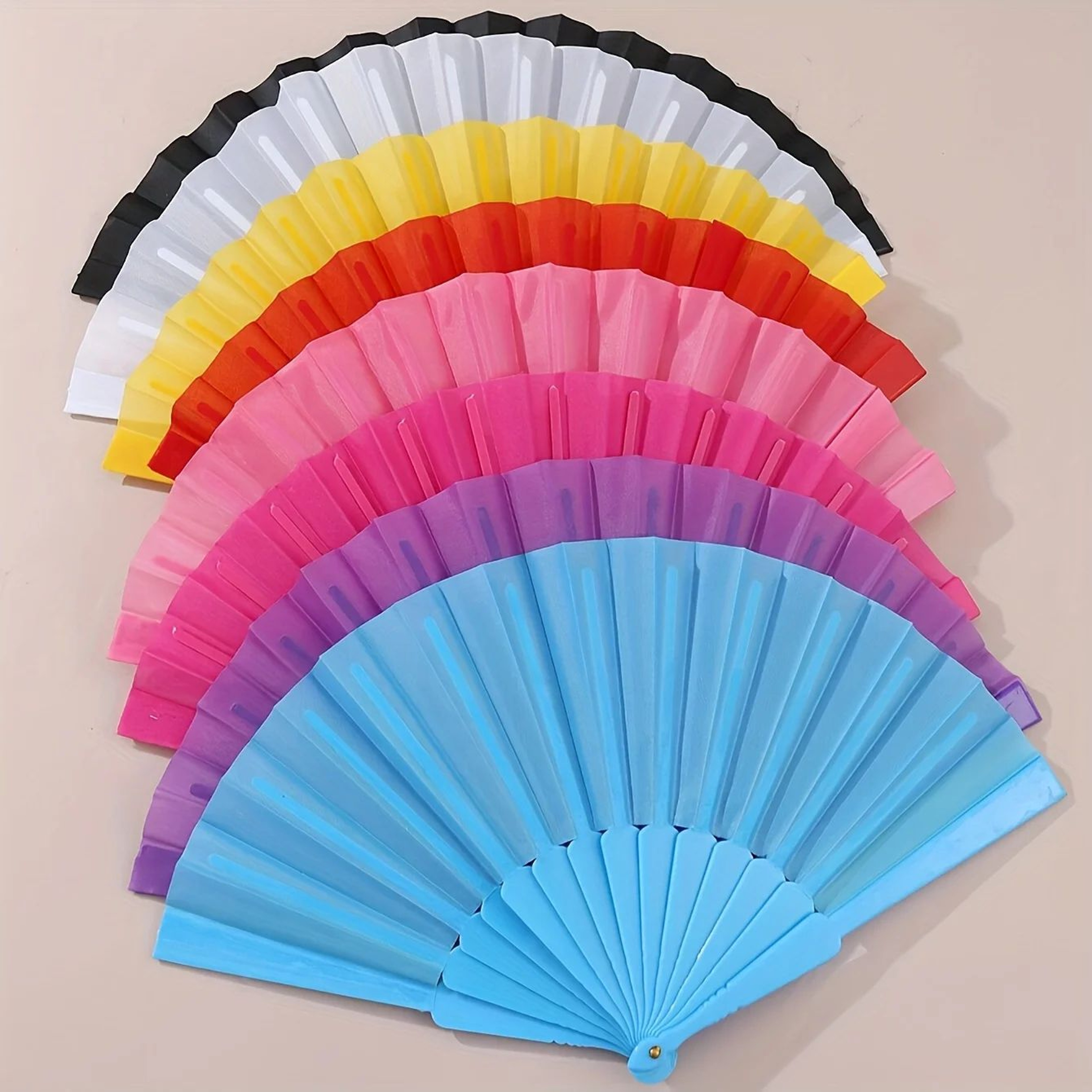 Solid Color Folding Hand Fan  Portable Elegant Fan For Weddings Parties Home Decor  Gifts 0