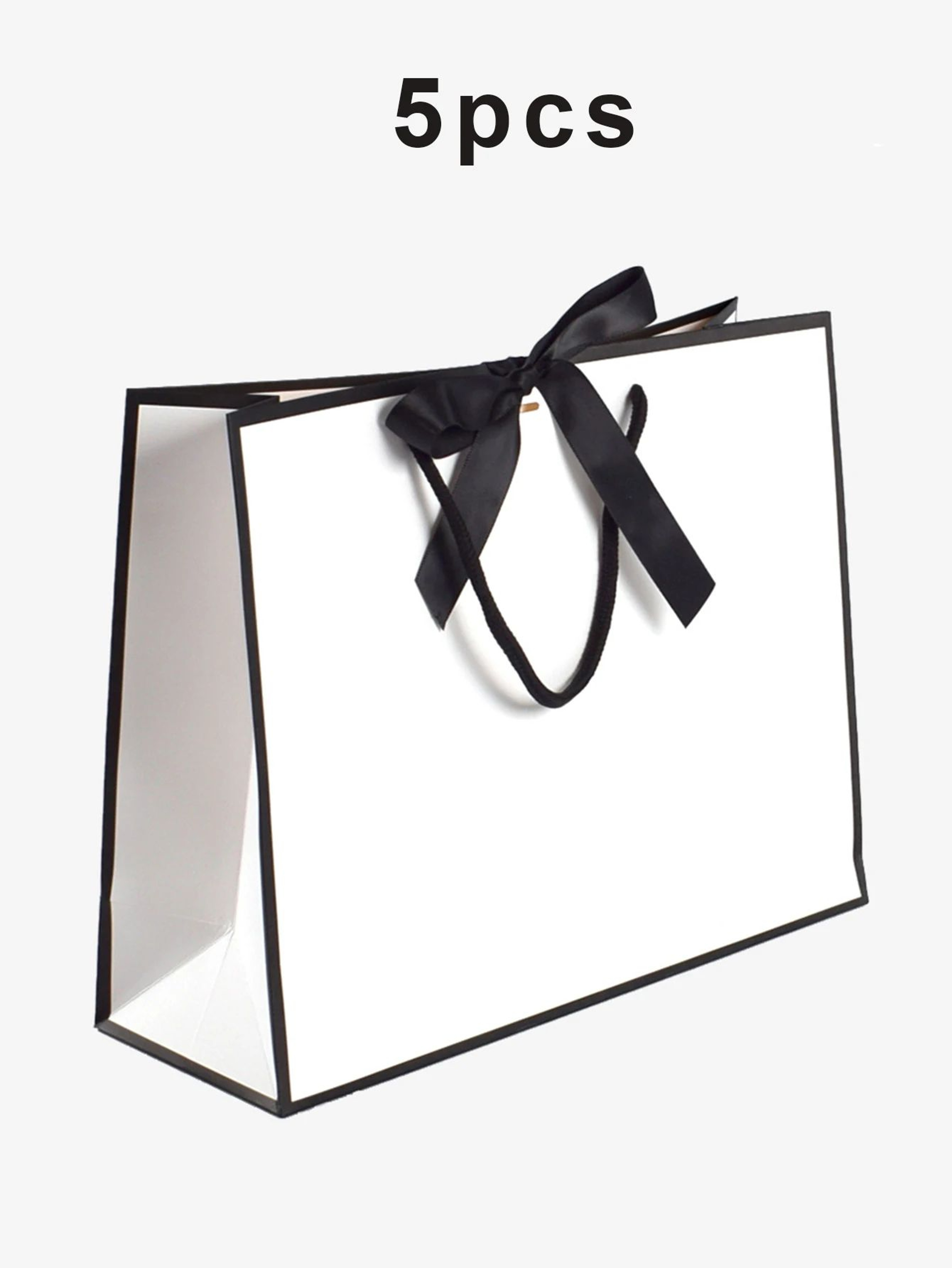 5pcs Hepburn Style Bow Gift Bags  Black  Gold Wedding Favor Bags Luxury Party Gift Packaging 7