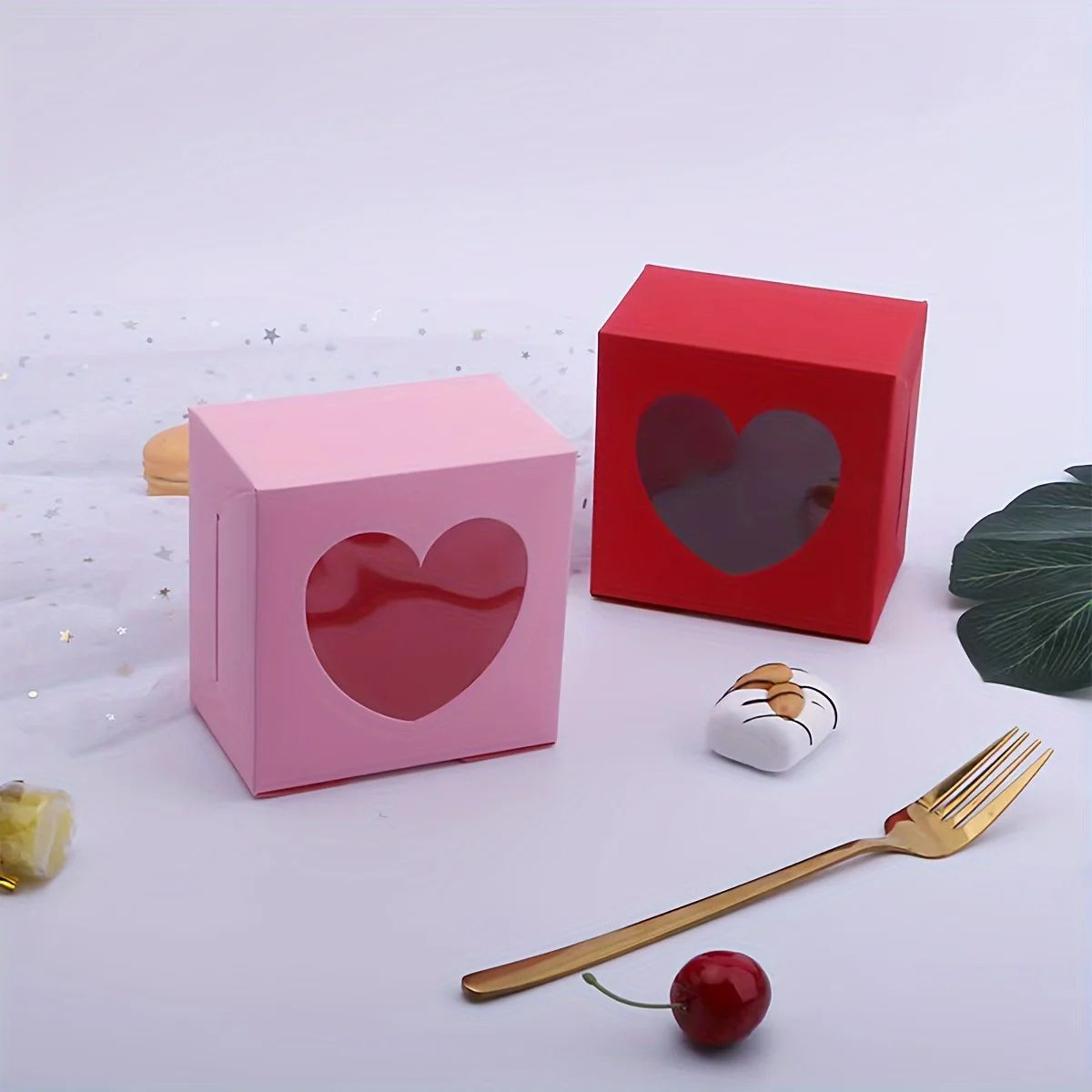10pcs Cupcake Boxes With Transparent Window  Paper Dessert  Muffin Bakery Gift Boxes For Cakes And  0