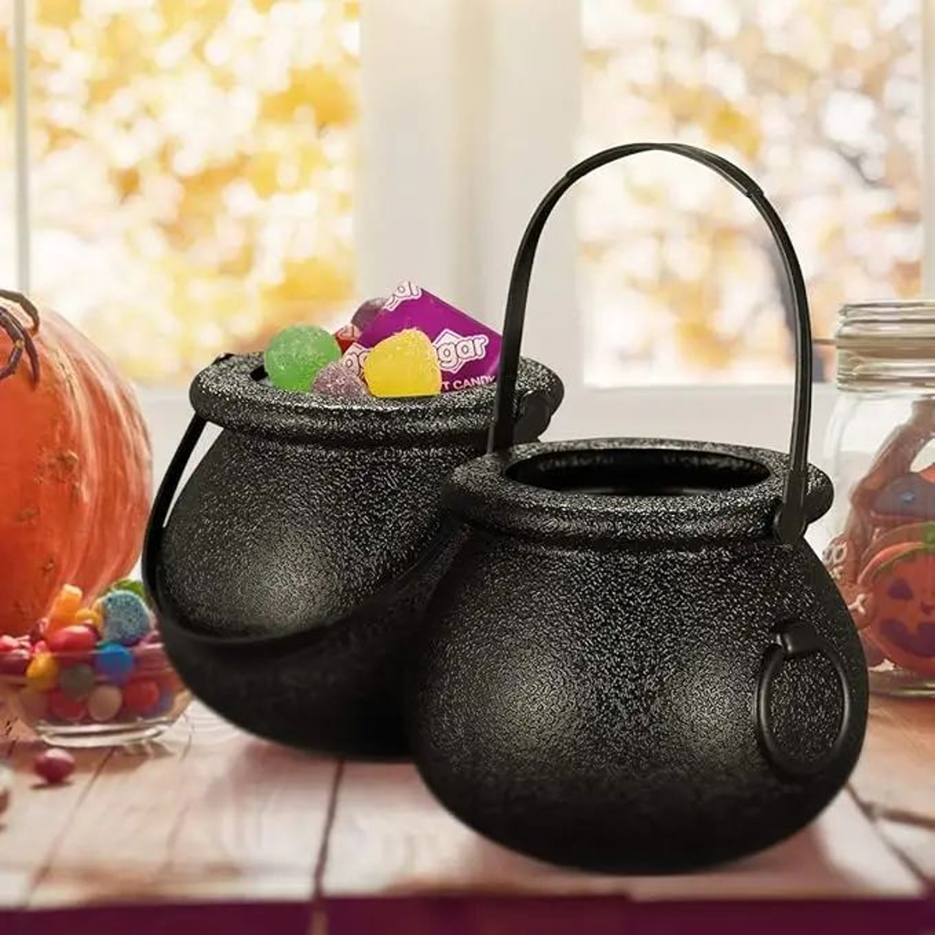 Halloween Witch Cauldron Candy Buckets Set  Plastic TrickorTreat Candy Bowl For Halloween Easter  P 1