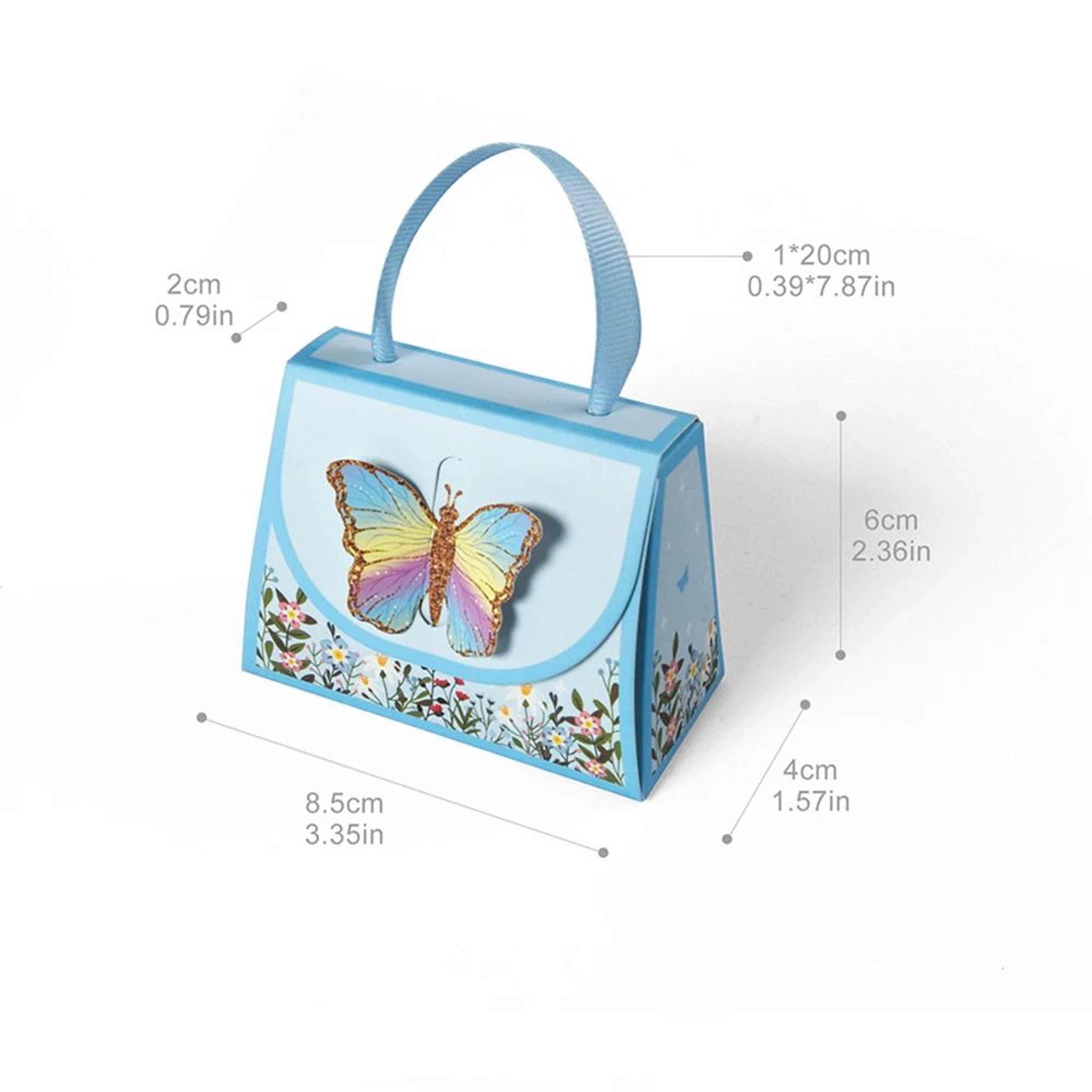 10pcs 3D Butterfly Gift Boxes  White  Blue Paper Candy Favor Boxes For Weddings Baby Showers Birthd 3