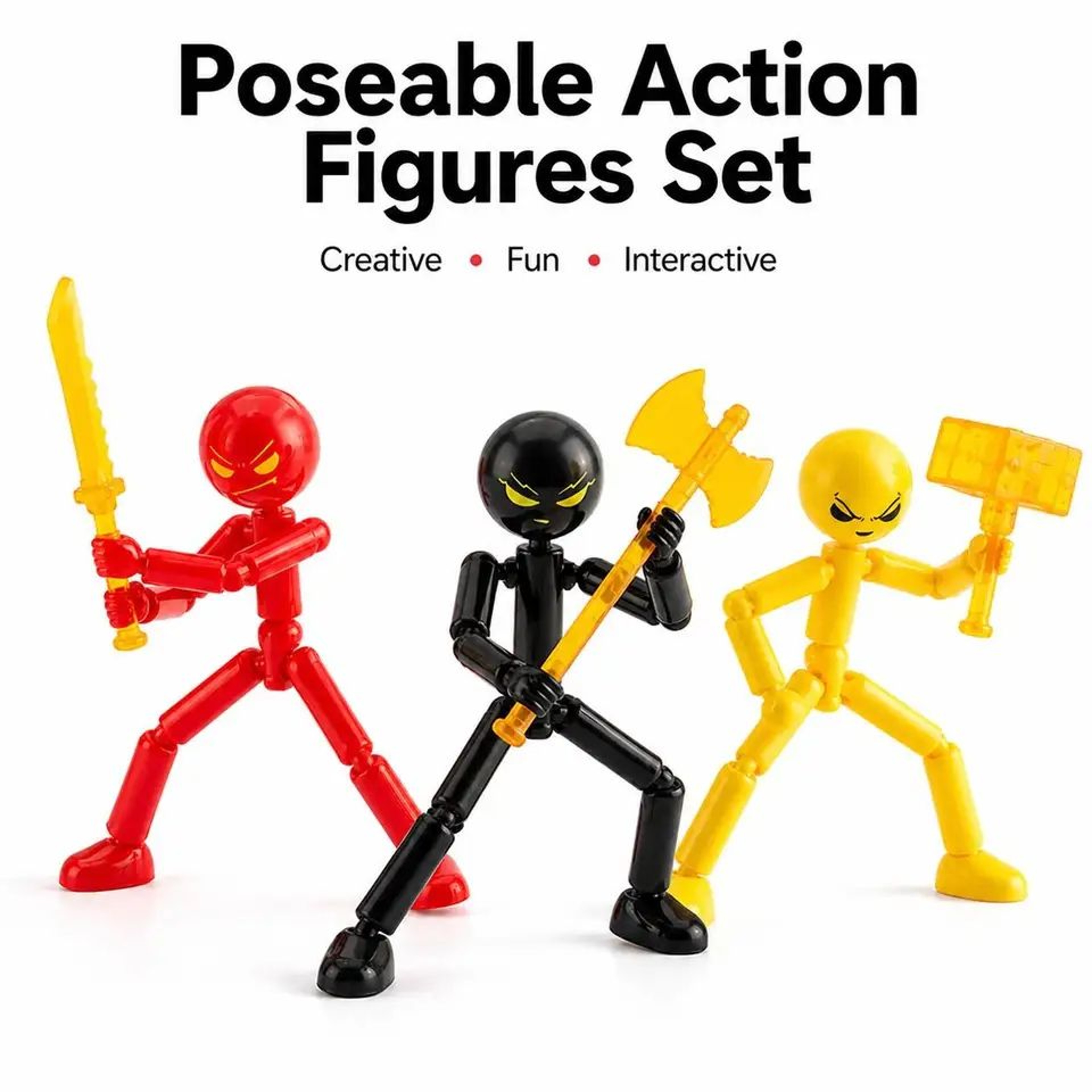 Poseable Stickman Action Figures Set  Flexible DIY Bendable Toys For Kids  Creative Play 0