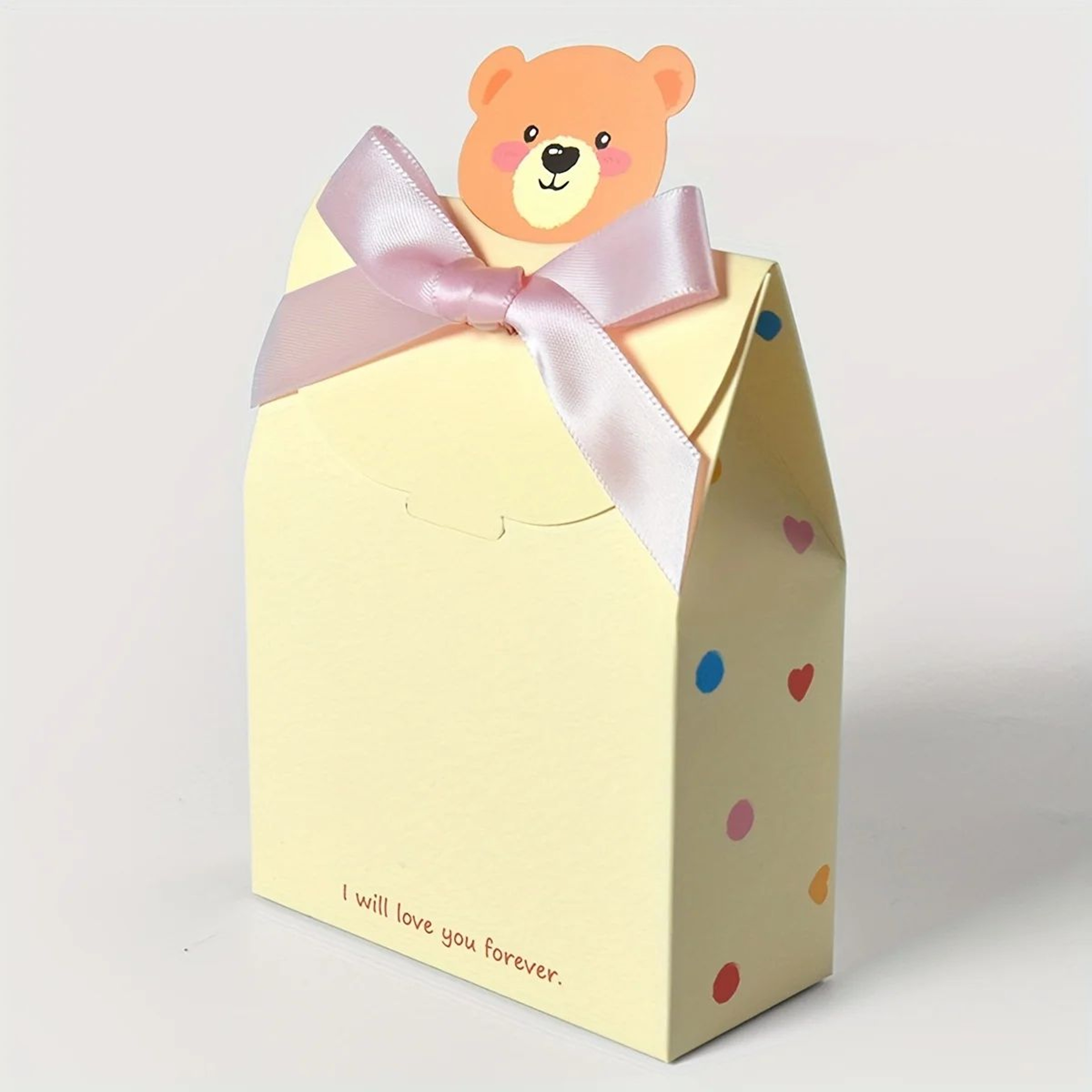 10pcsc Cartoon Bear Foldable Gift Box Set  Cute Paper Favor Boxes For Weddings Gender Reveal Birthd 4