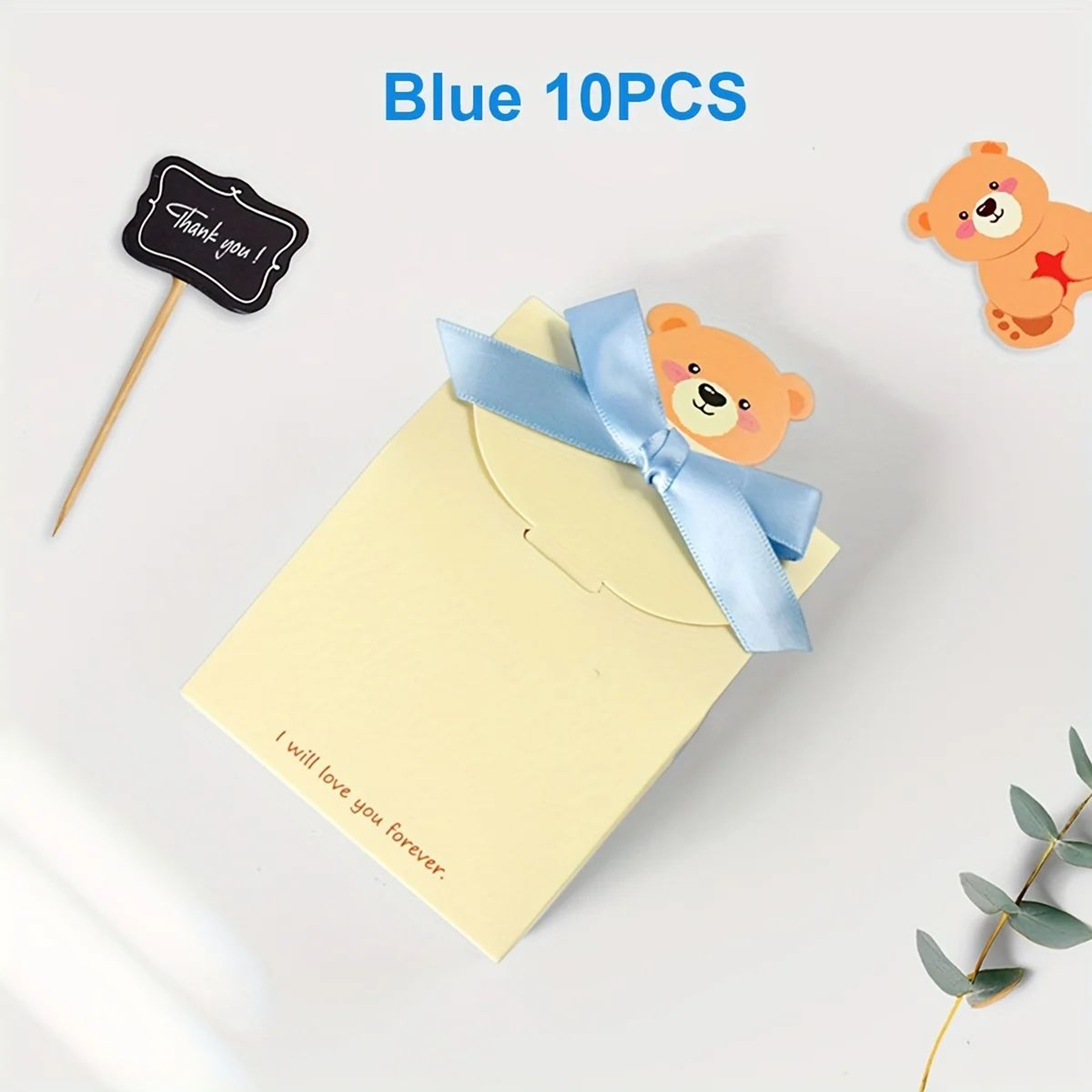 10pcsc Cartoon Bear Foldable Gift Box Set  Cute Paper Favor Boxes For Weddings Gender Reveal Birthd 7