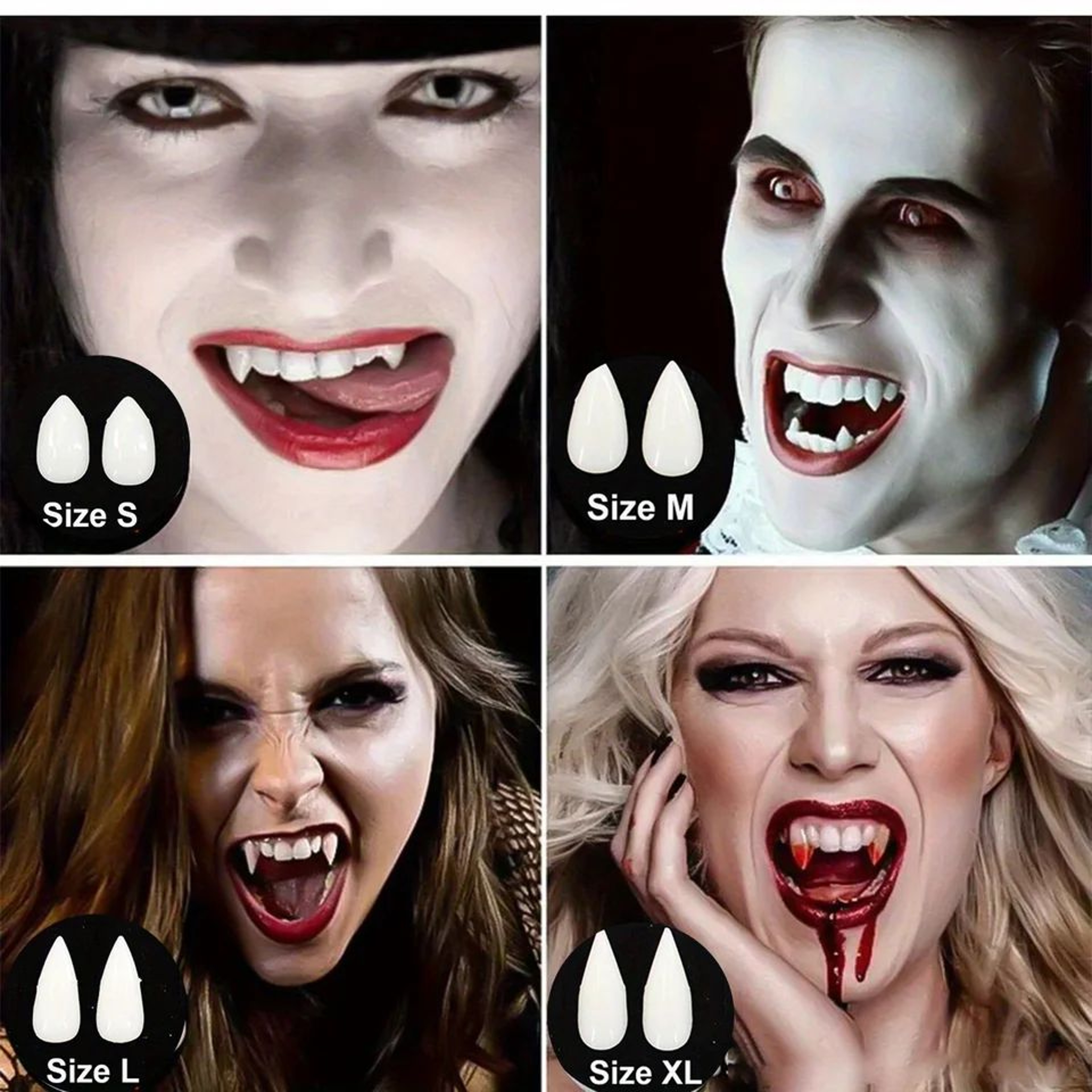 Reusable Halloween Vampire Fangs Dentures  Realistic Zombie Costume Teeth For Cosplay Parties  Horr 0