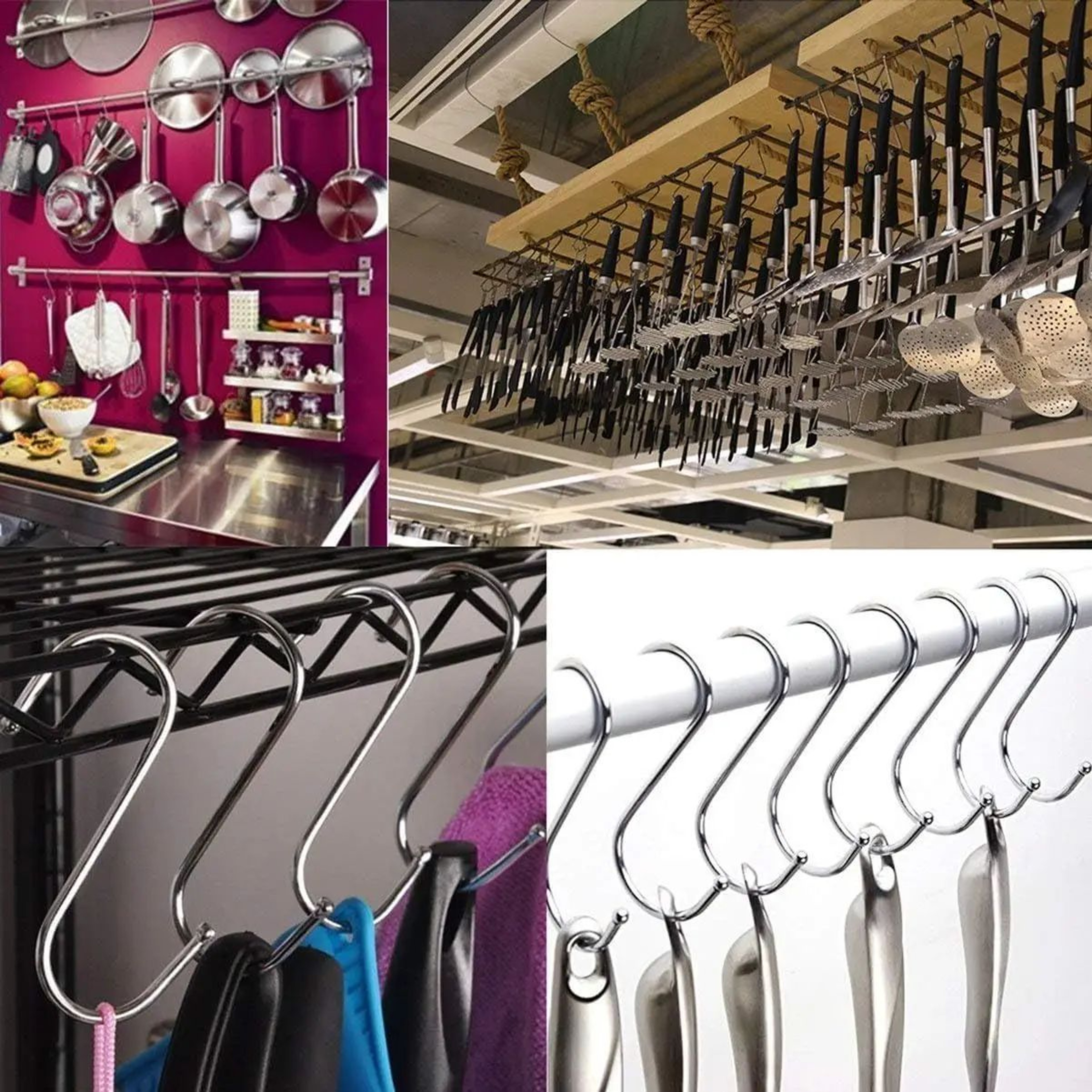 Carbon Steel SShaped Hooks  47 In Heavy Duty Hanging Hooks For Kitchen Bathroom Closet Garden  Stor 3