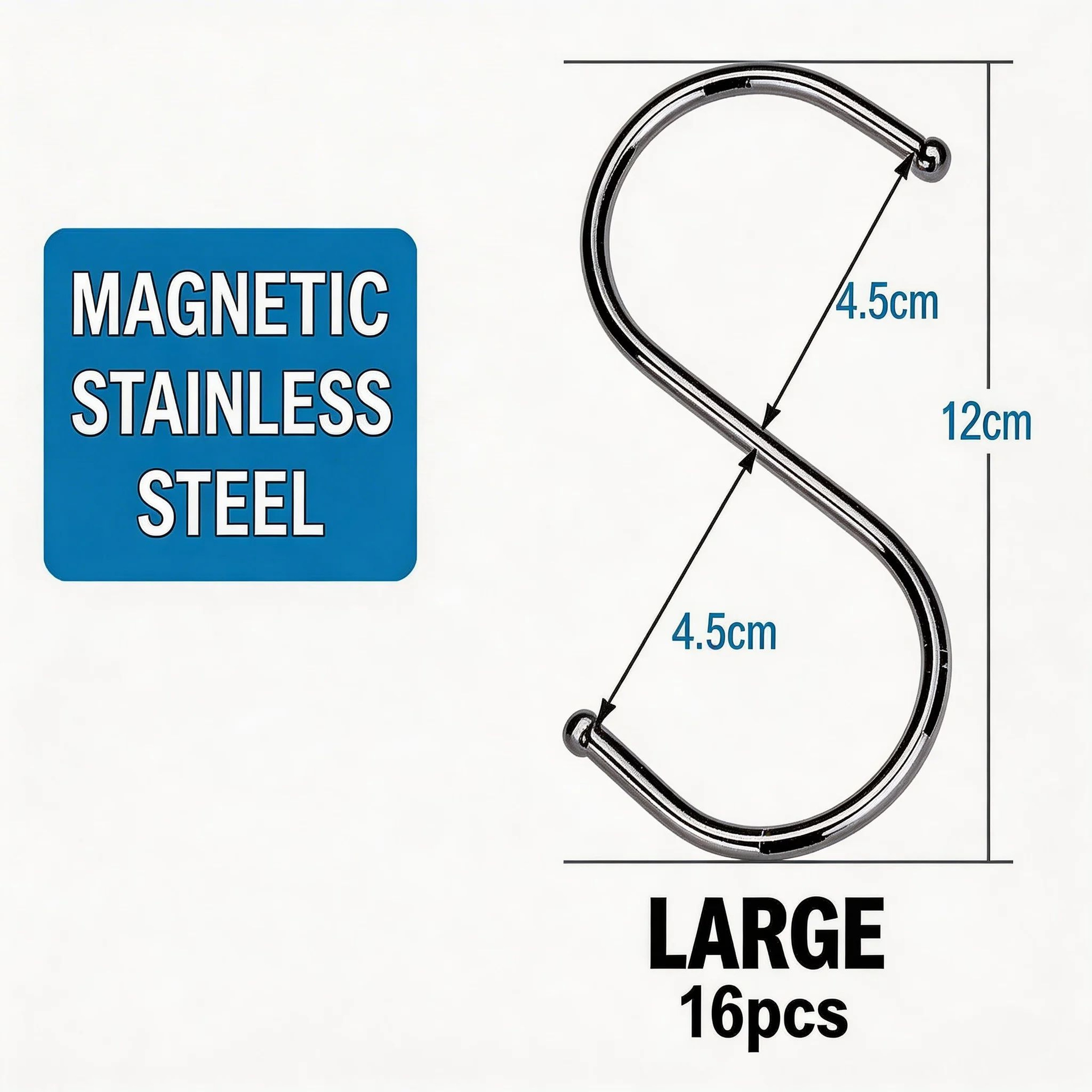 Carbon Steel SShaped Hooks  47 In Heavy Duty Hanging Hooks For Kitchen Bathroom Closet Garden  Stor 7