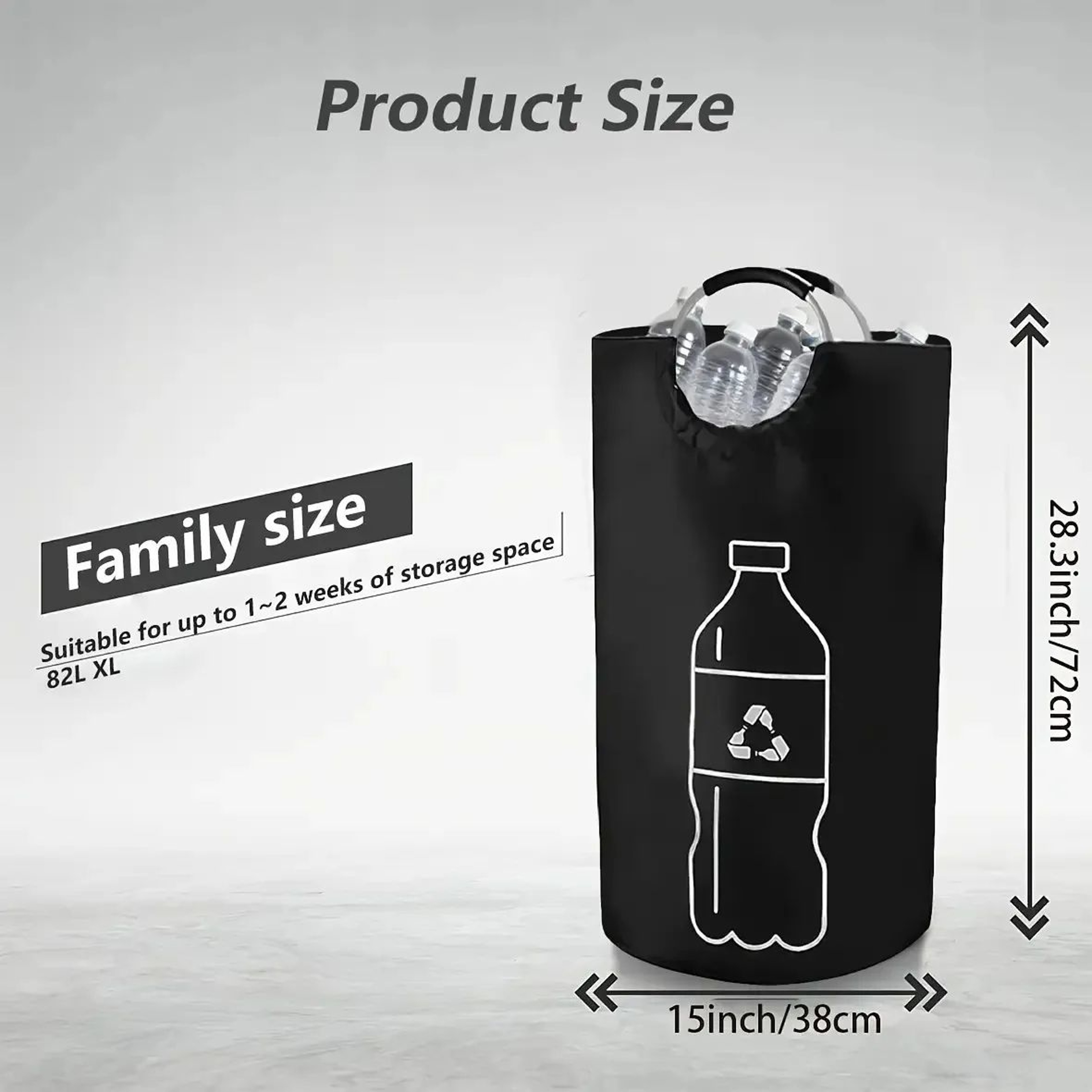 Foldable Recycling Bin  Large Collapsible Bottle Storage Basket With Metal Frame  NonWoven Fabric O 5