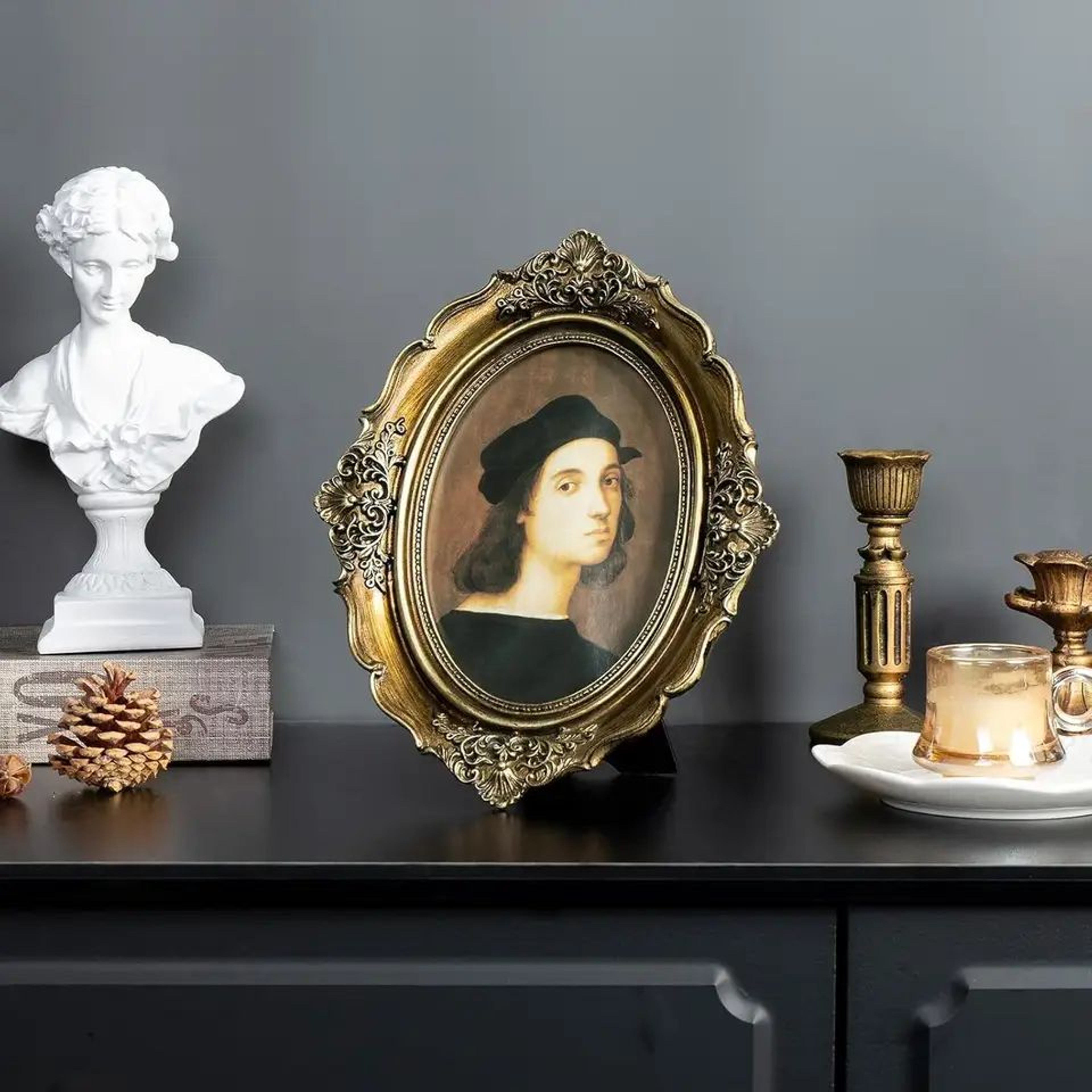 4x6 In Vintage Resin Photo Frame  Antique Bronze Picture Frame For Wall  Tabletop Home Decor Random 3
