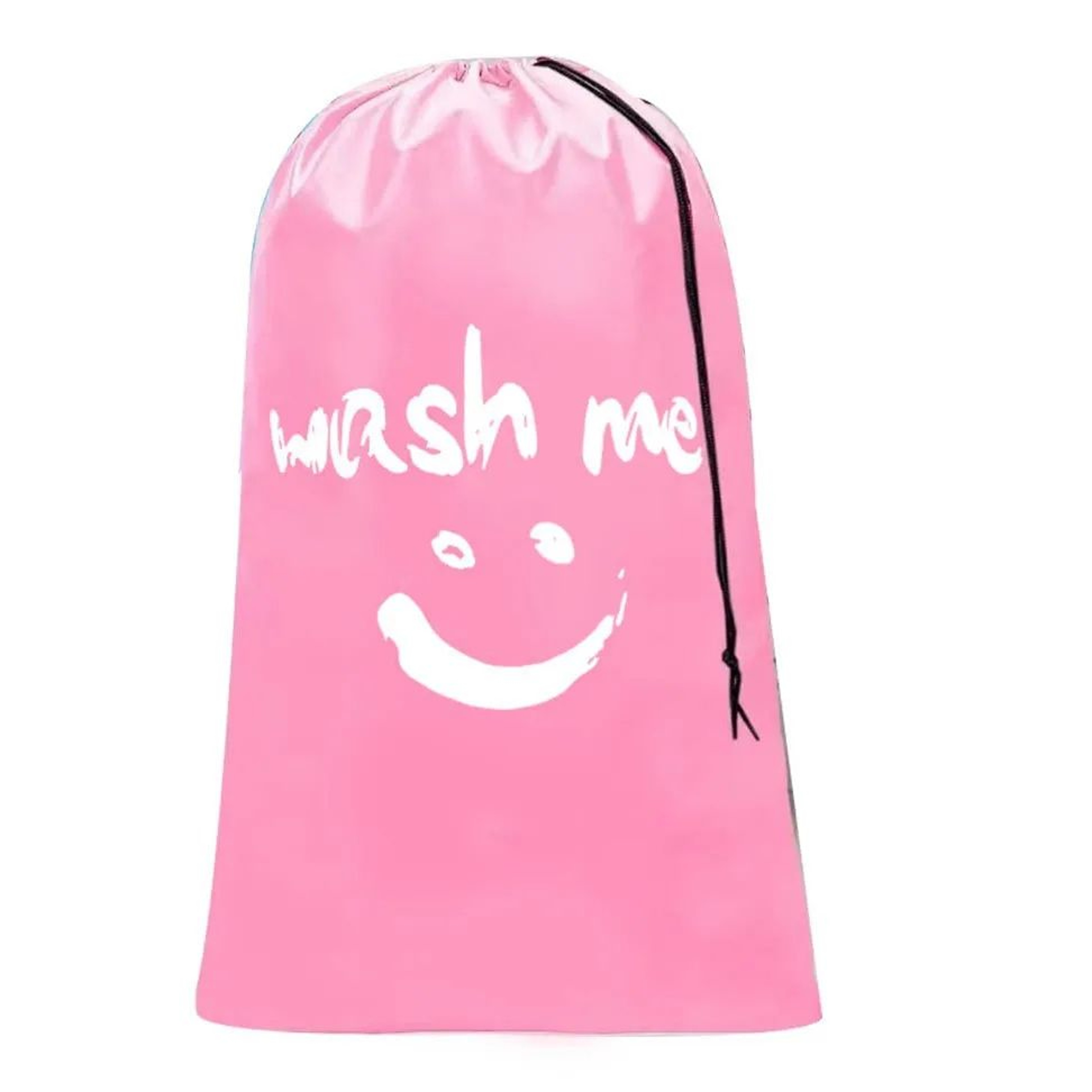 Smiley Face Drawstring Laundry Bag  Nylon Clothes Storage Bag For Travel Dorm  Home Organization 2
