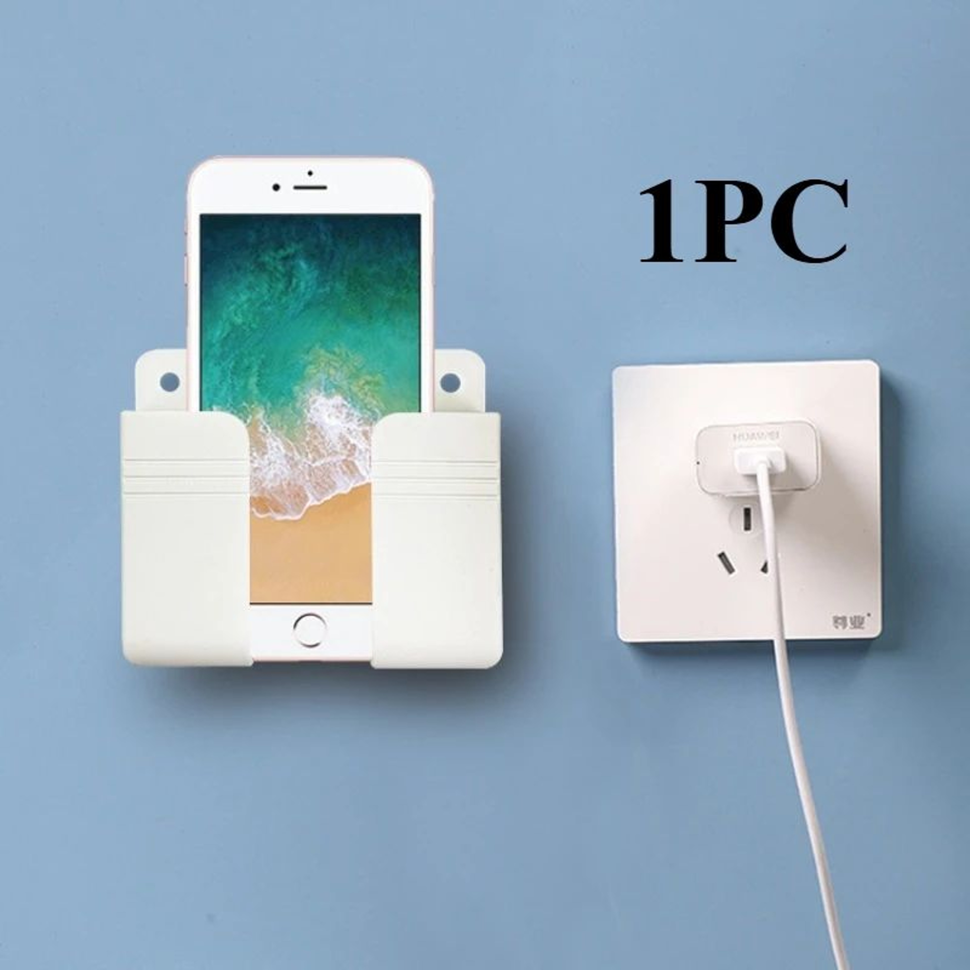 WallMounted Remote Control  Phone Holder  NoDrill SelfAdhesive Storage Organizer For Mobile Chargin