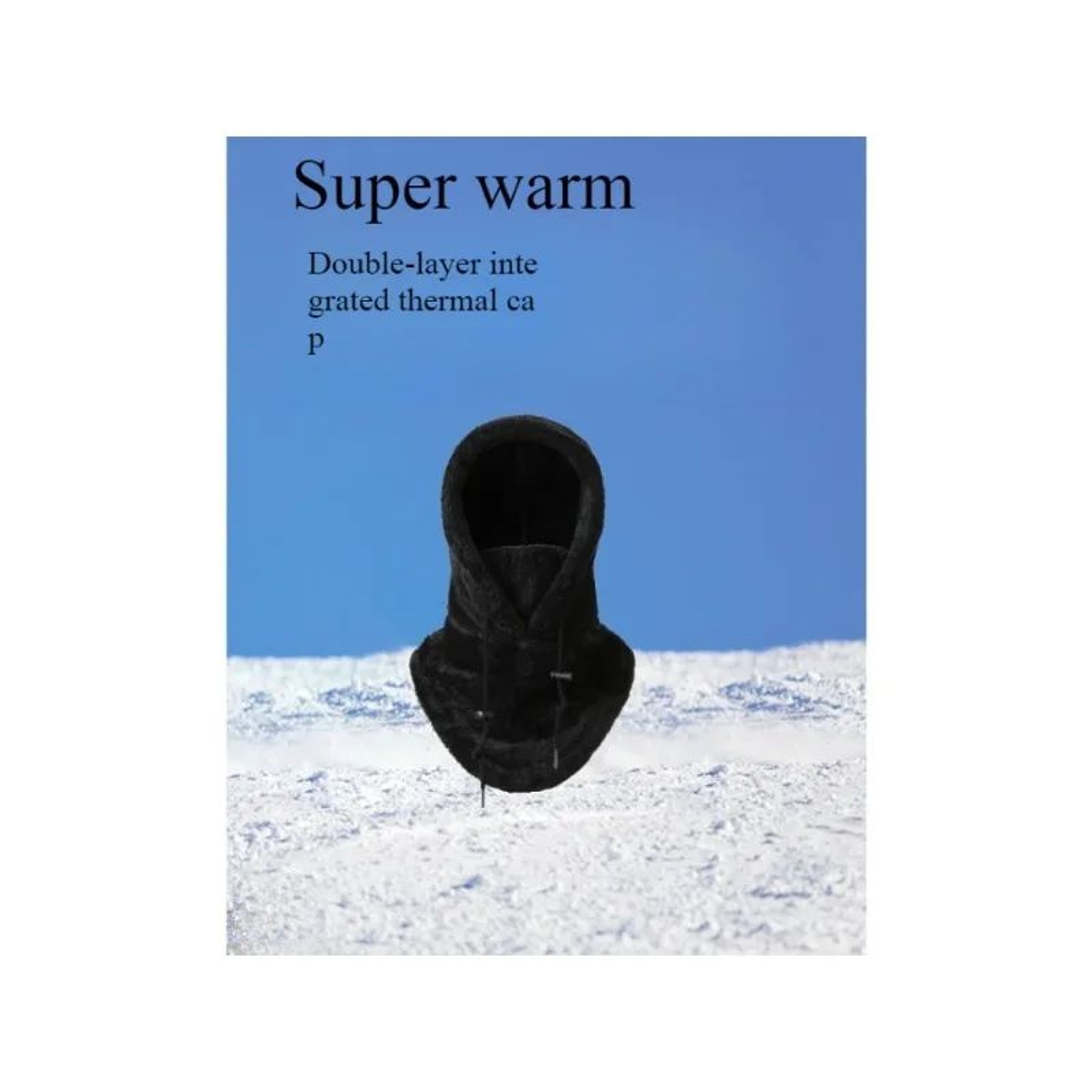 Thermal Sherpa Fleece Hood Balaclava  Windproof Adjustable Ski Mask  Cold Weather Face Protector 1