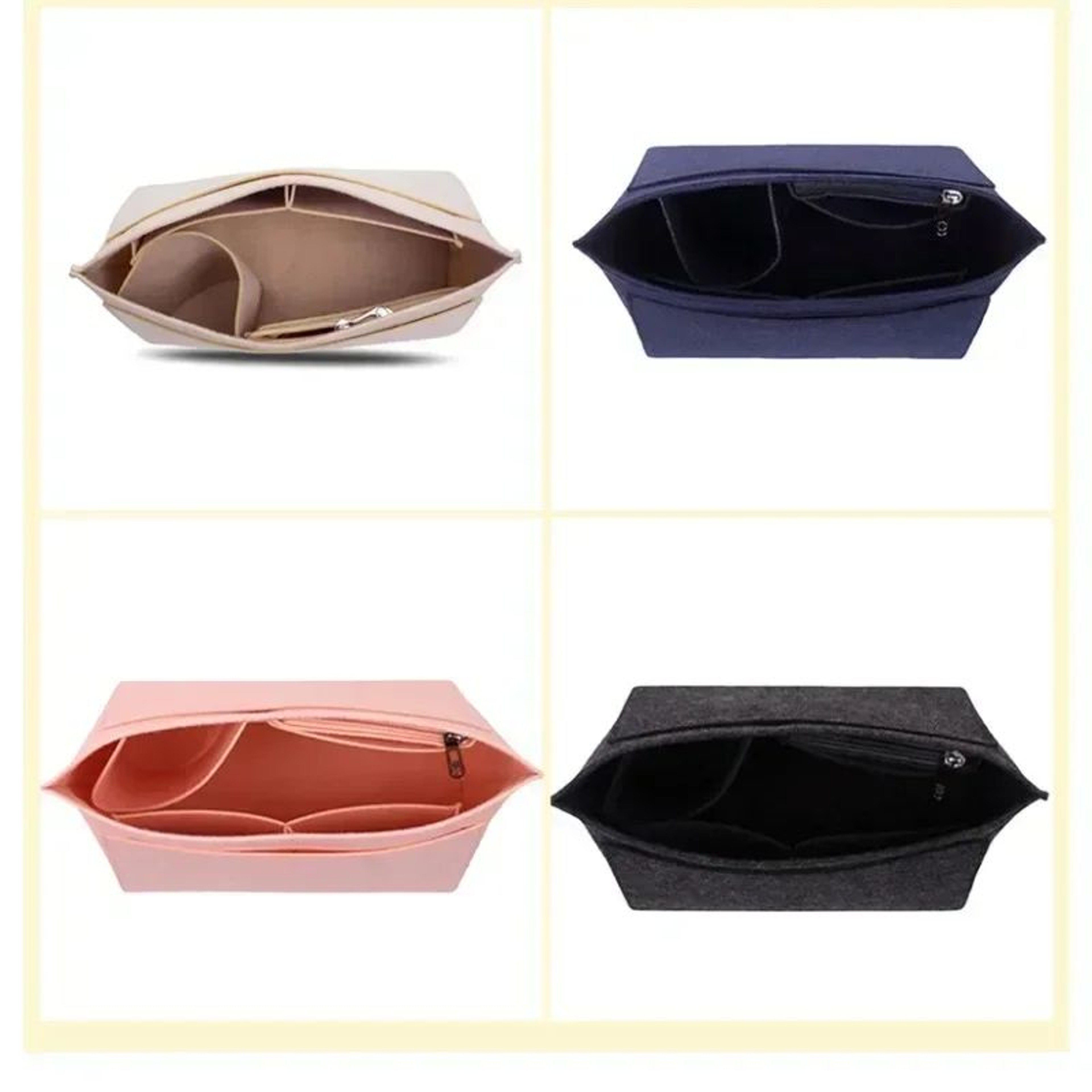Felt Handbag Organizer Insert  Tote Bag Liner With Cosmetic Storage  MultiPocket Purse Organizer 4
