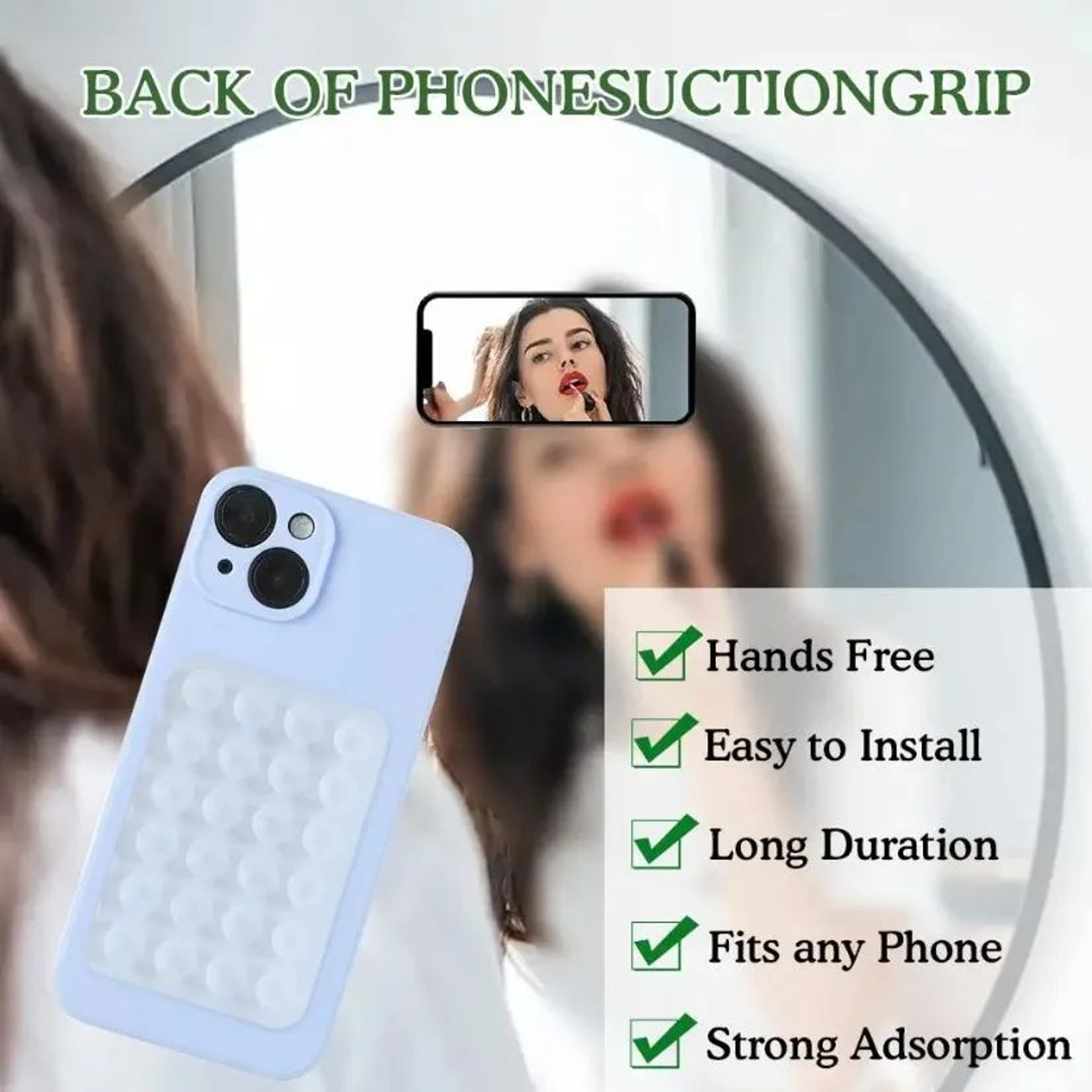 Silicone Suction Phone Holder Mat  Multifunctional AntiSlip Wall Mount Sticker For Phone Cases  Smo 3