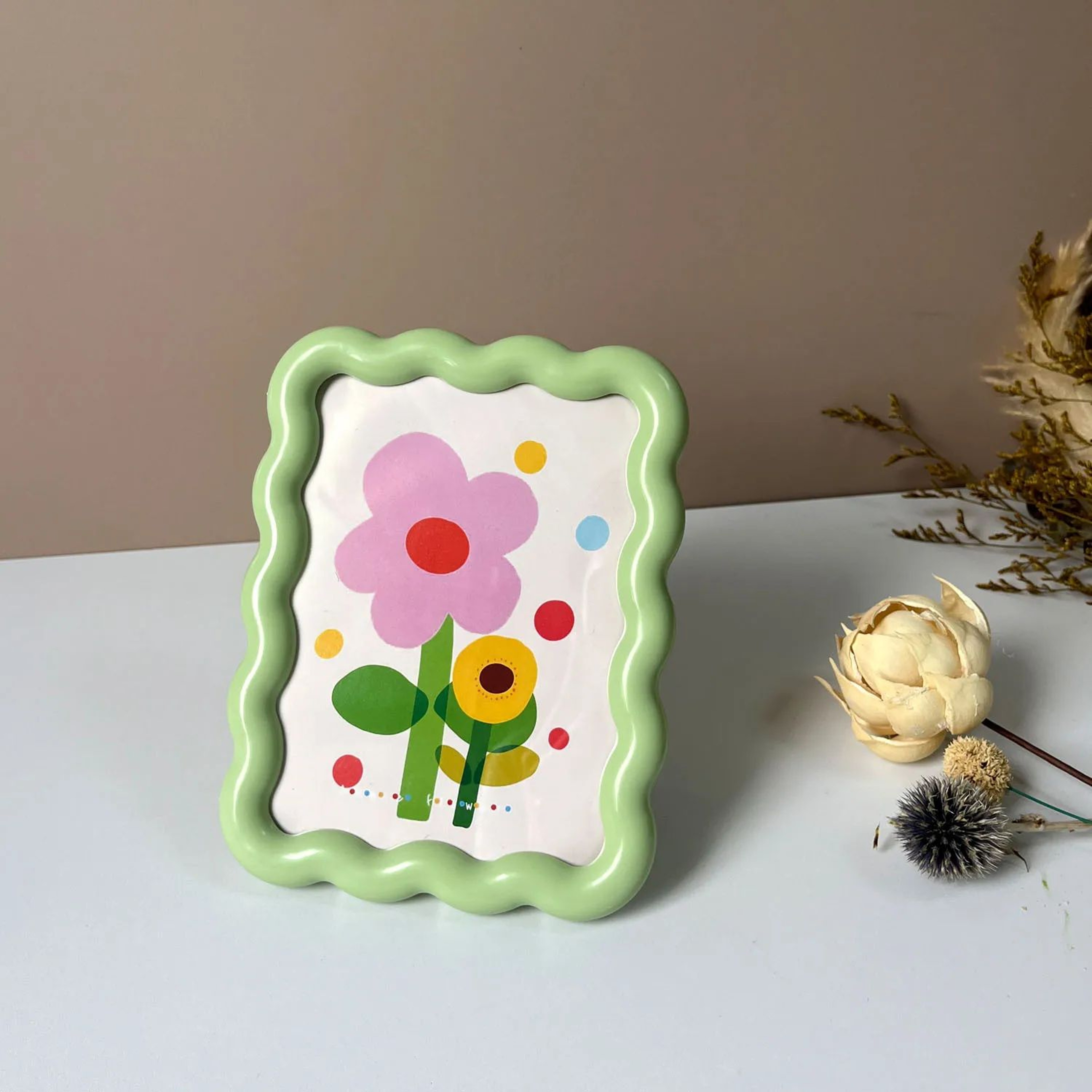 Cream Style Acrylic Photo Frame  6Inch Tabletop Picture Frame For Photos Postcards  Home Decor 6