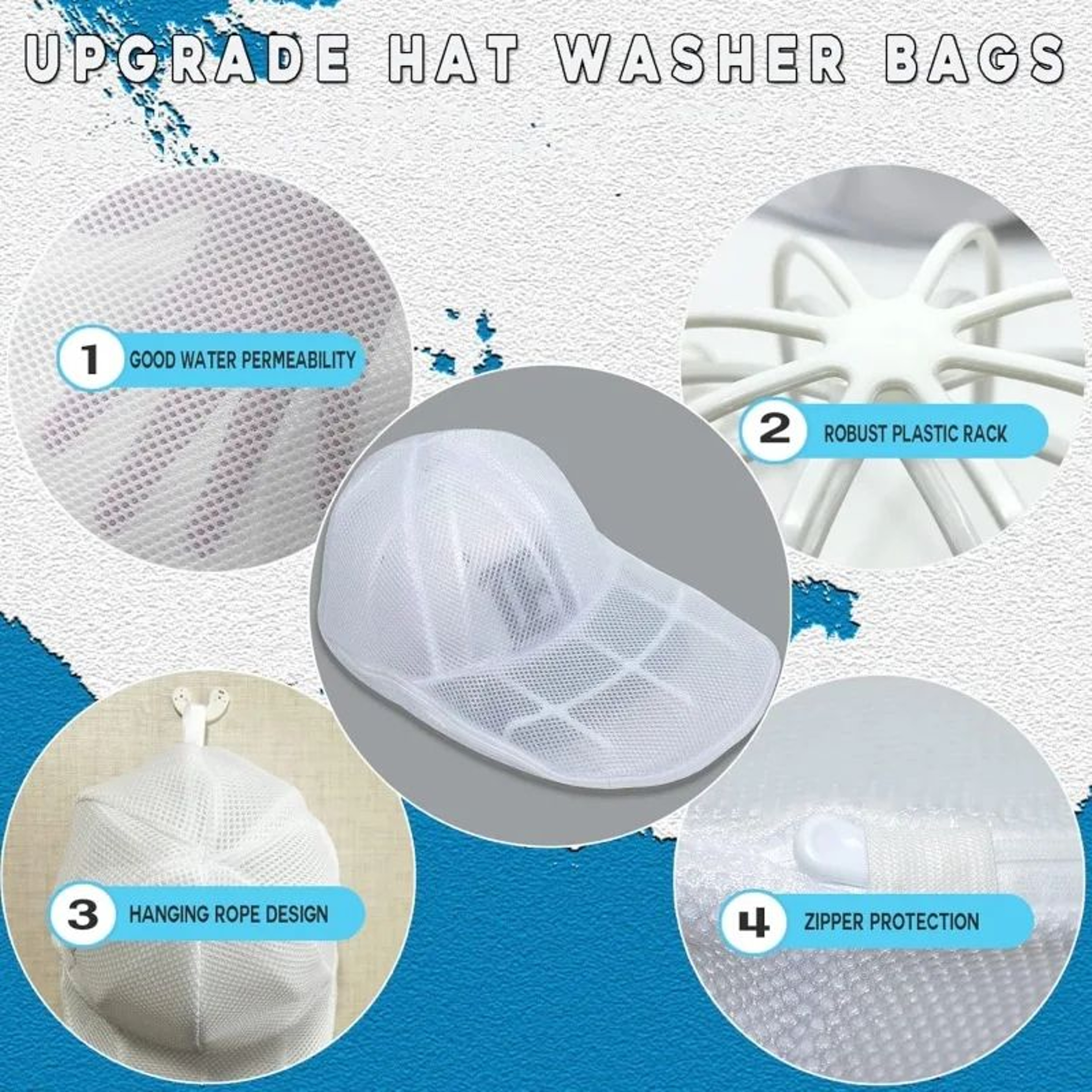 Hat Cleaning Cage For Washing Machine  Protective Hat Washer With Mesh Laundry Bag For Baseball Cap 2