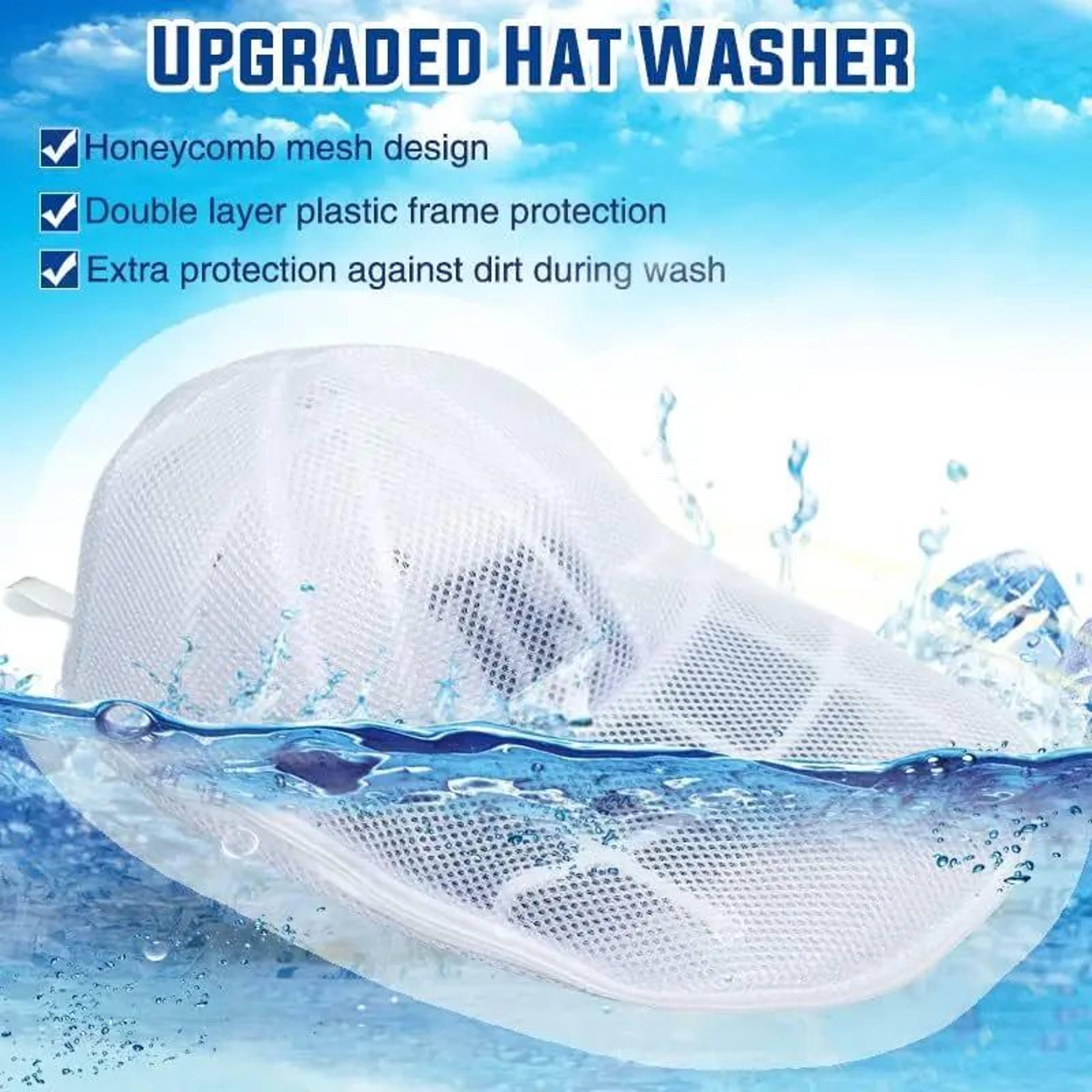 Hat Cleaning Cage For Washing Machine  Protective Hat Washer With Mesh Laundry Bag For Baseball Cap 1