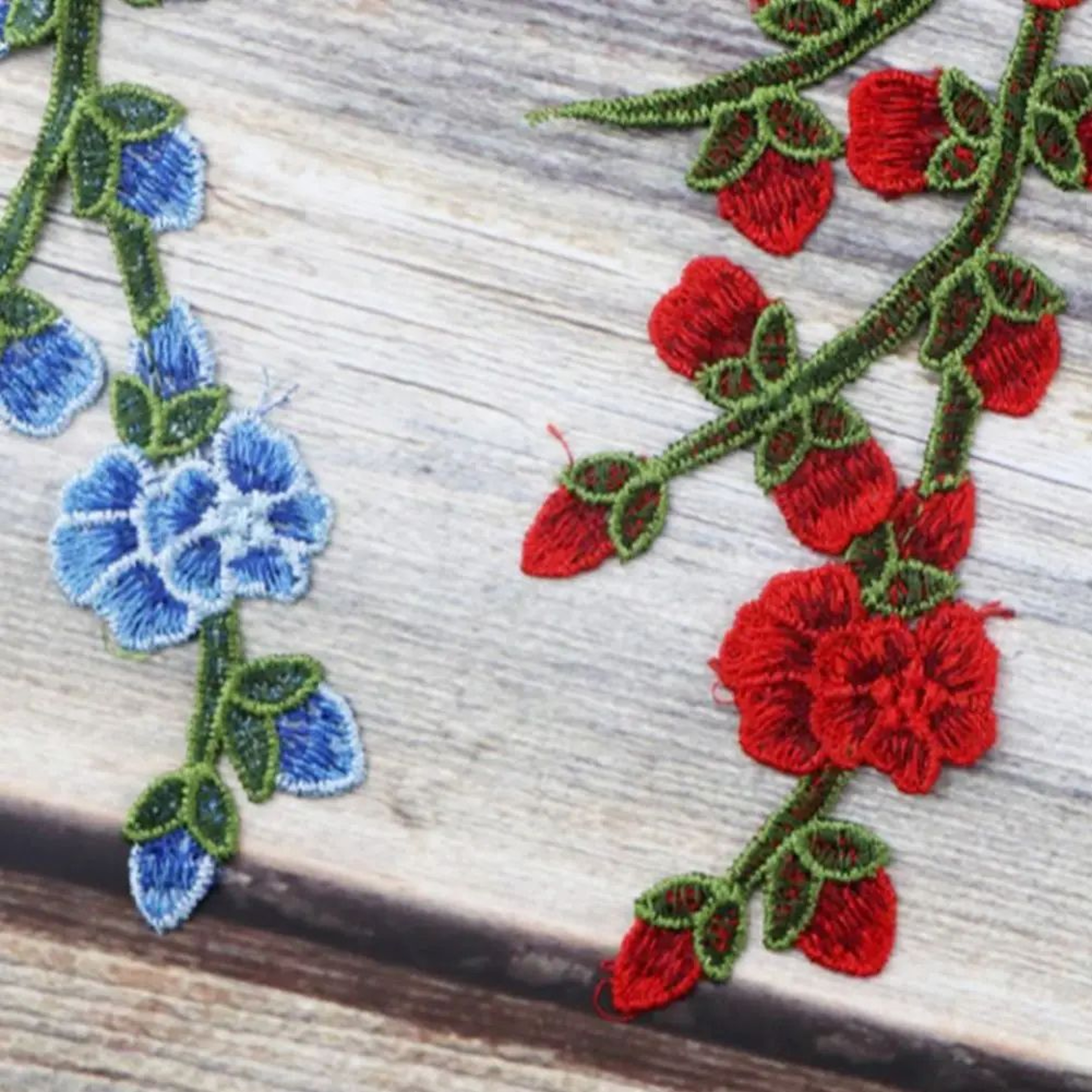DIY Colorful Floral IronOn Embroidery Patch  Long Flower Applique For Clothes Bags  DIY Craft Decor 0