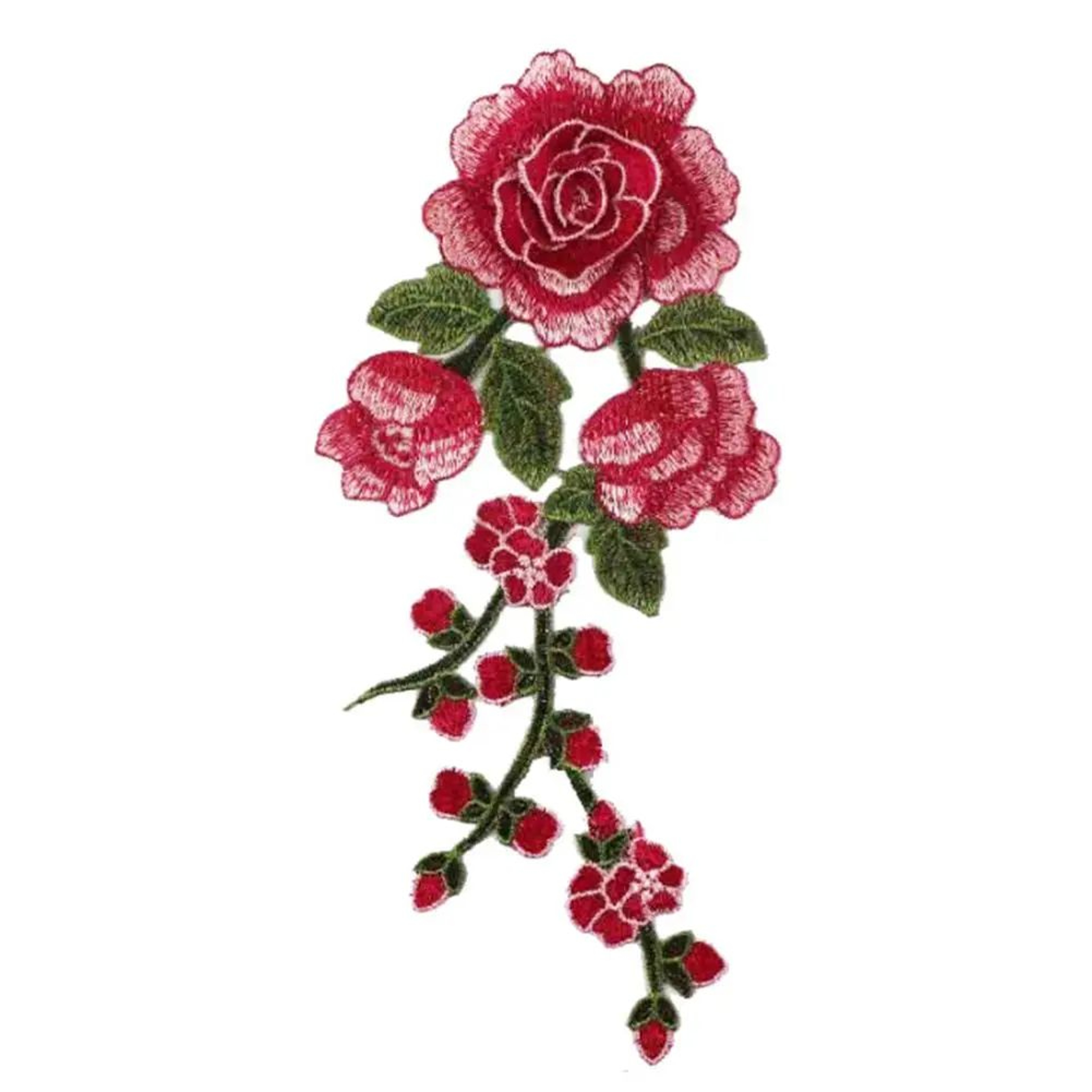 DIY Colorful Floral IronOn Embroidery Patch  Long Flower Applique For Clothes Bags  DIY Craft Decor 12