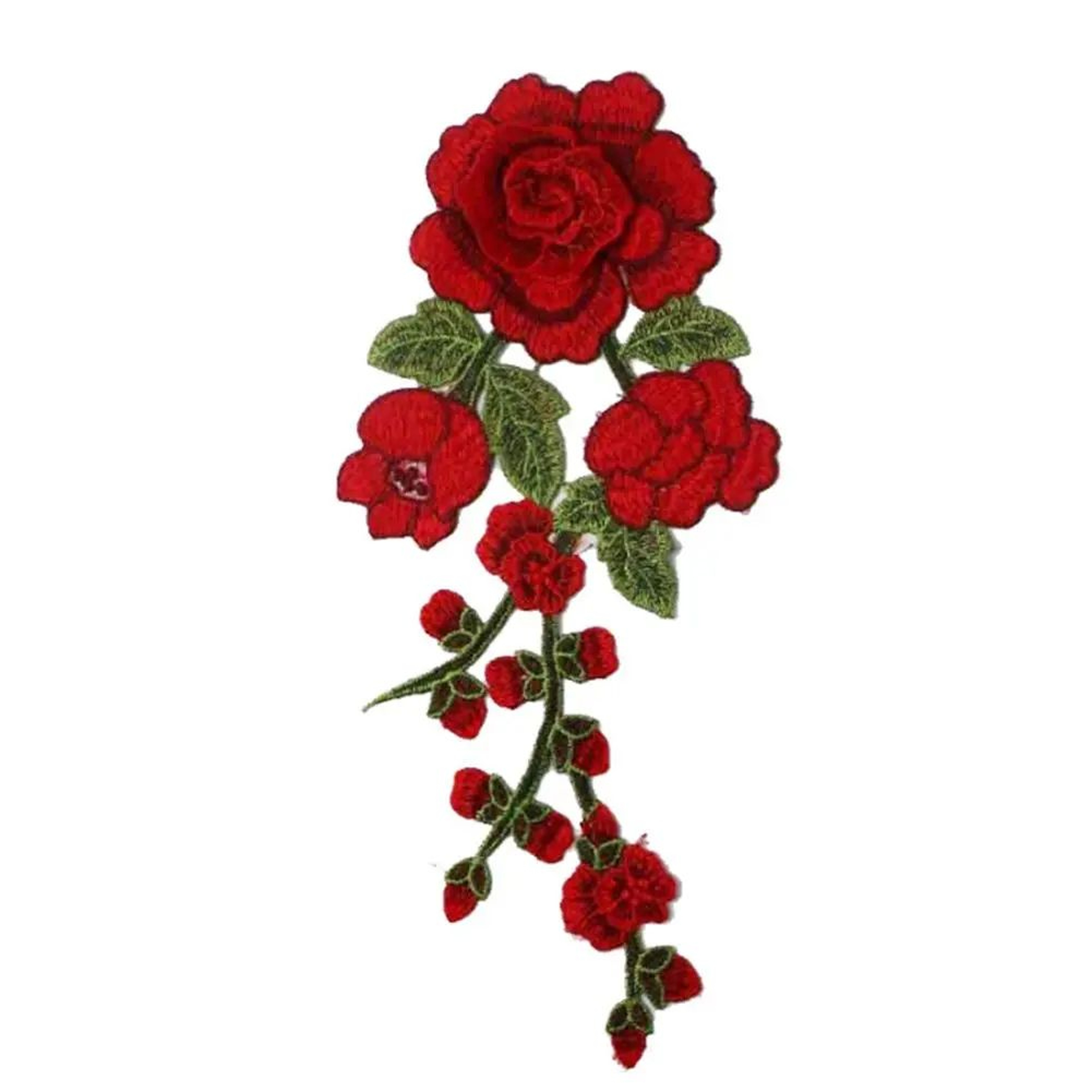 DIY Colorful Floral IronOn Embroidery Patch  Long Flower Applique For Clothes Bags  DIY Craft Decor 14