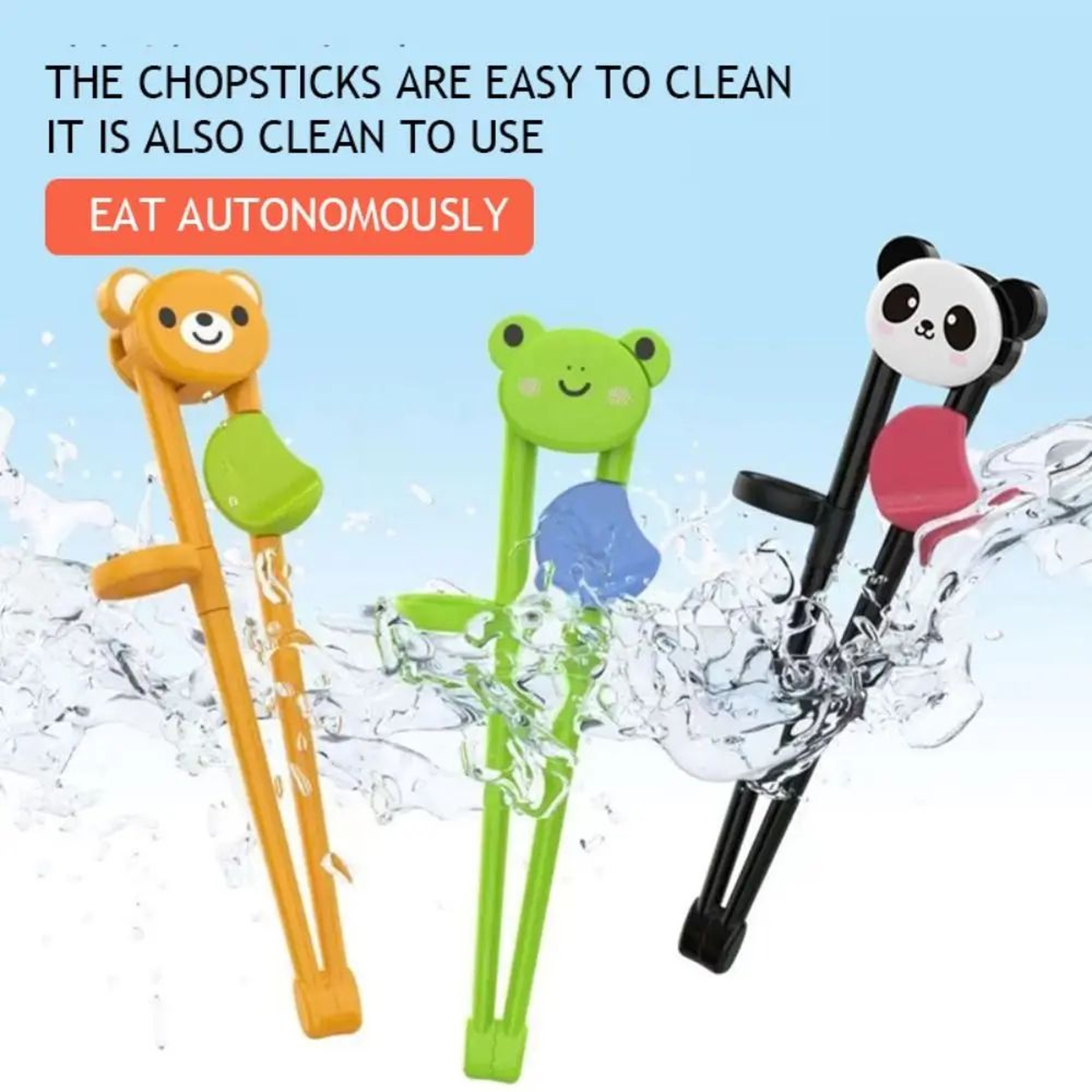 Baby Training Chopsticks  Kids Learning Chopsticks With Bear Frog  Panda Silicone Grip For Toddler  4
