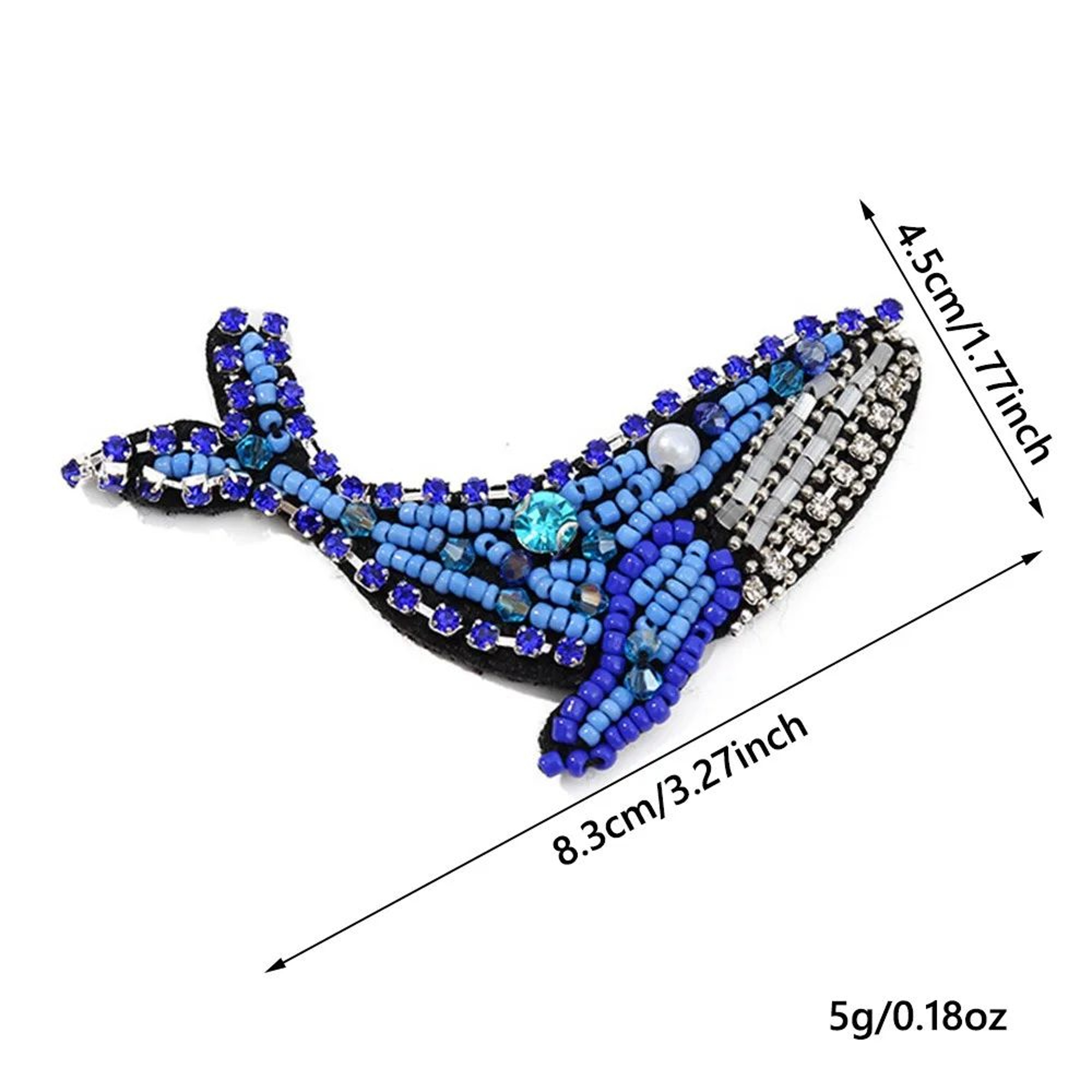 3D Marine Animal Beaded SewOn Patches  Handmade Rhinestone Appliques For DIY Clothing Bags  Crafts 6