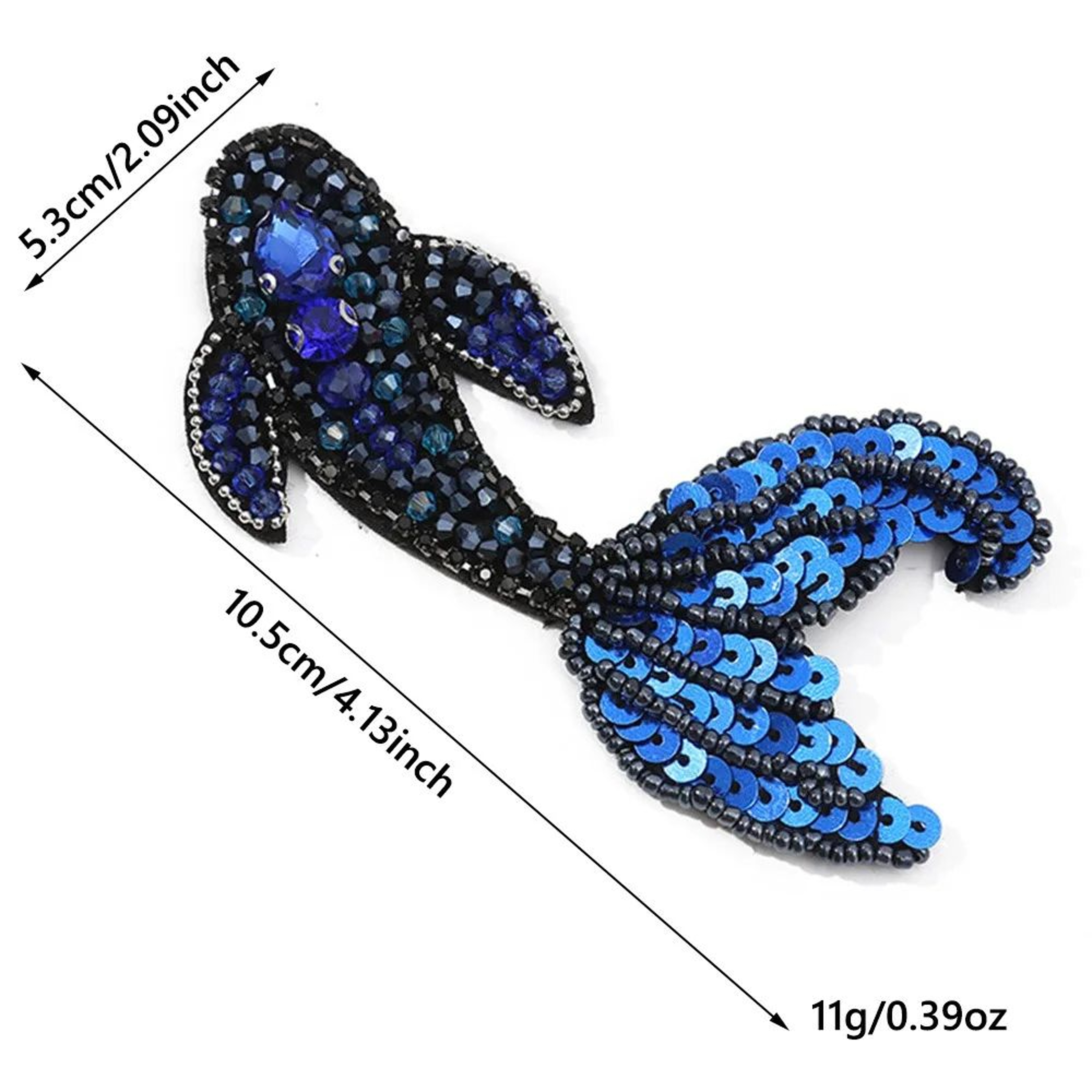 3D Marine Animal Beaded SewOn Patches  Handmade Rhinestone Appliques For DIY Clothing Bags  Crafts 12