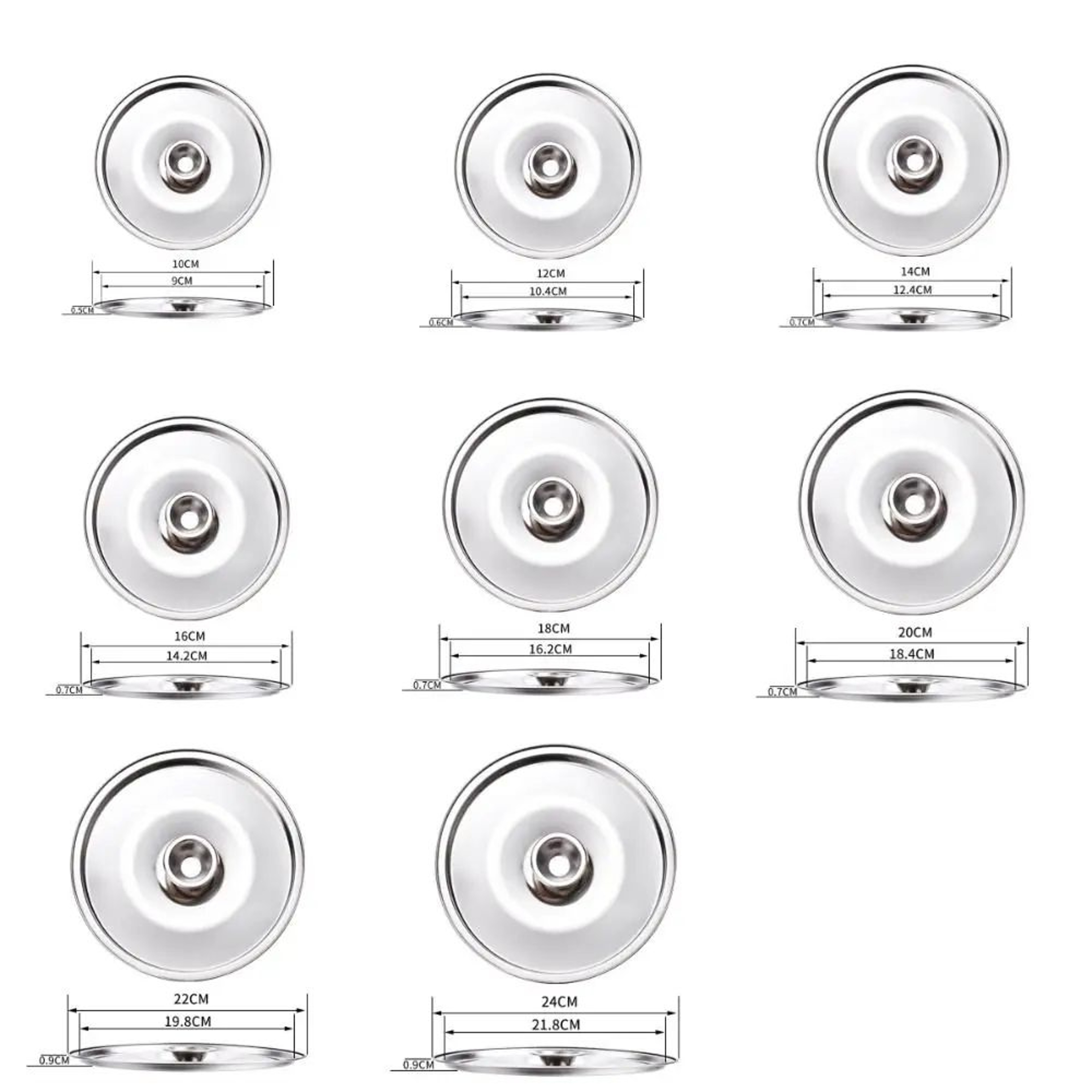 Universal Stainless Steel Pot Lid  Round Saucepan Replacement Cover With HeatResistant Handle 5
