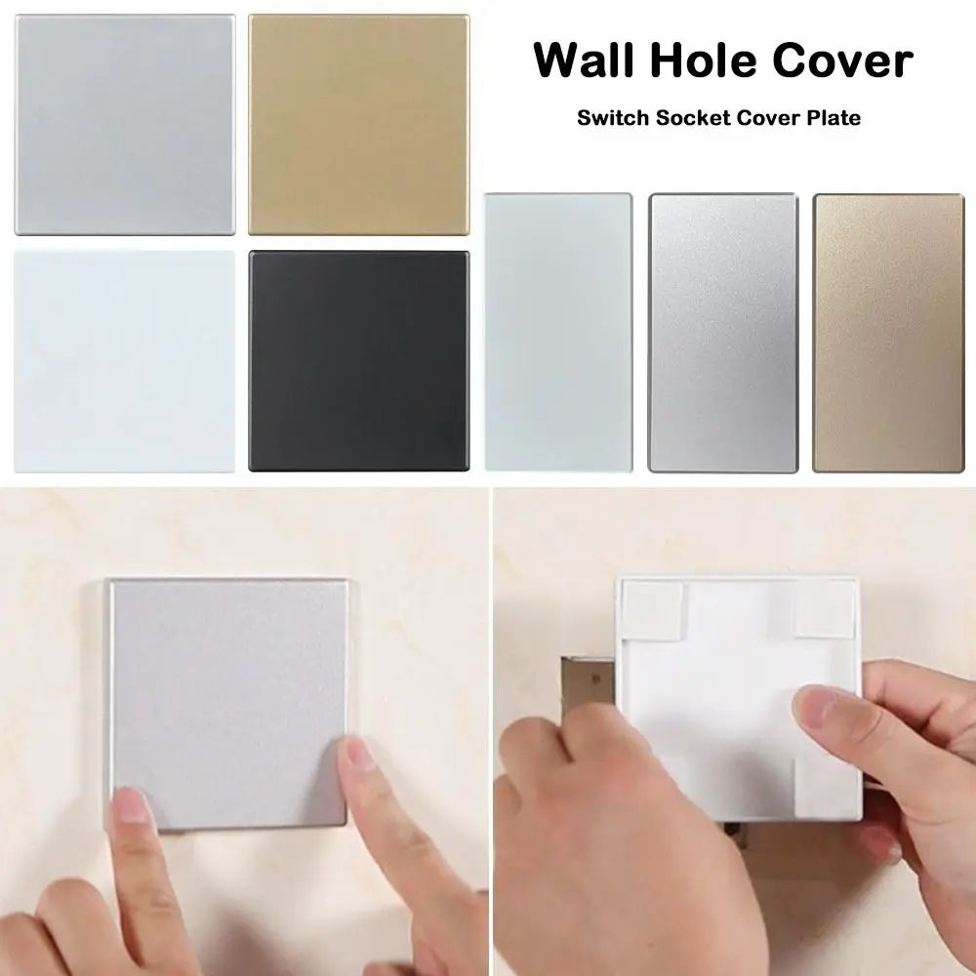 SelfAdhesive Switch Blank Cover Panel  86 Type ABS Wall Socket Cover Plate For Home Wall Repair  De 2