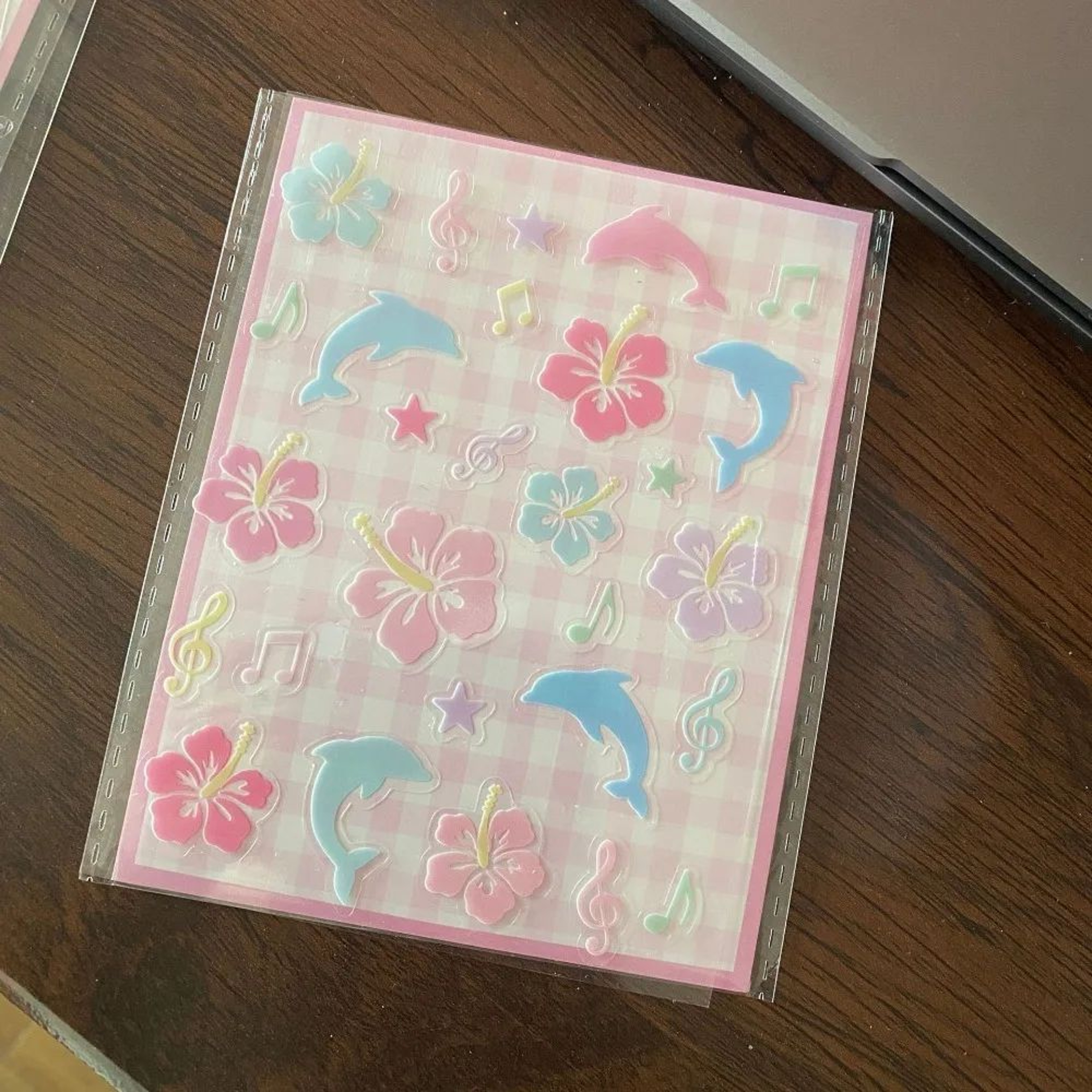 3D Cute Phone Case Stickers  Epoxy Dolphin  Hibiscus Adhesive Decals For Phone Cases Journals  DIY  9