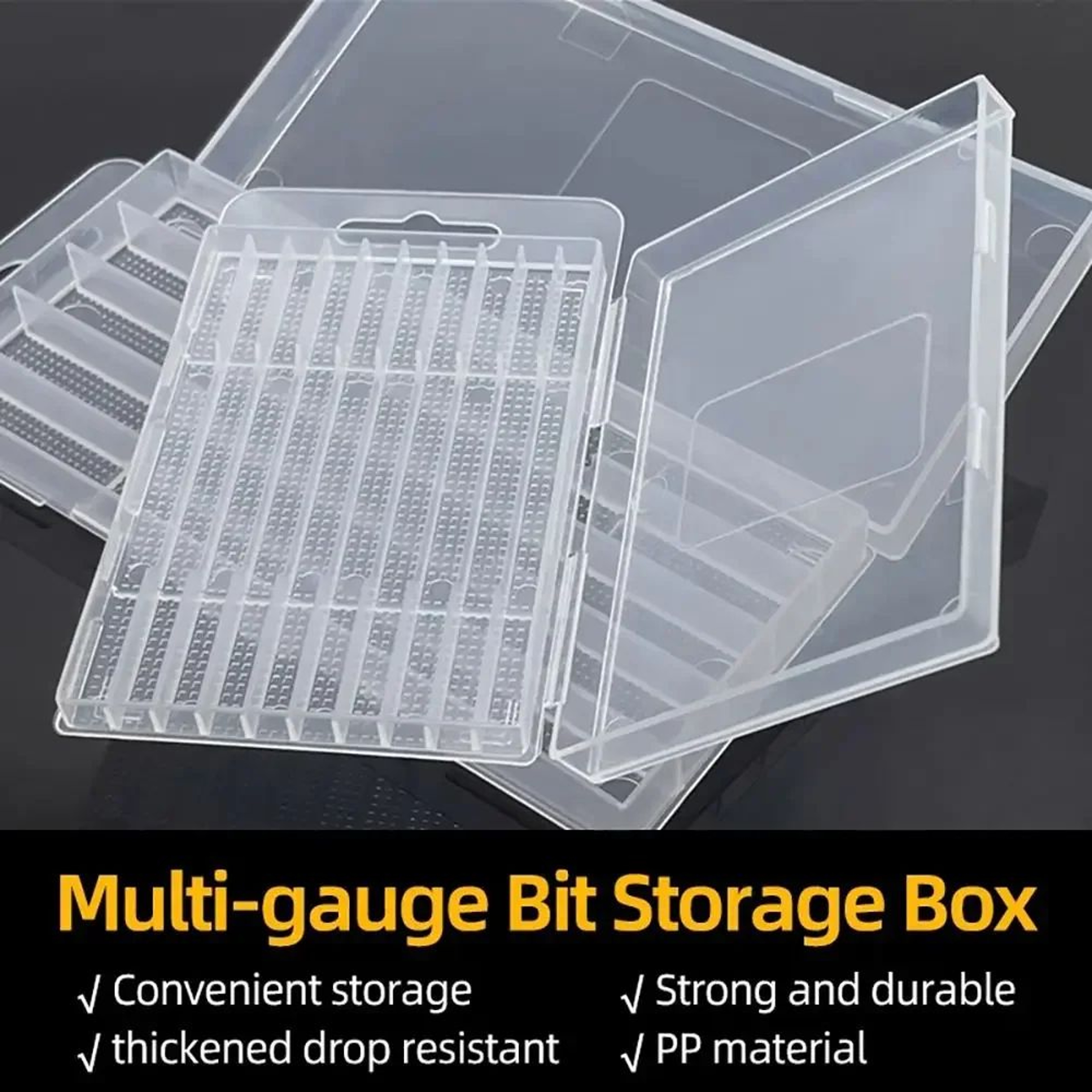 Clear Plastic Drill Bit Storage Box  510 Slot MultiSize Organizer Case For Drill Bits  Small Hardwa 2