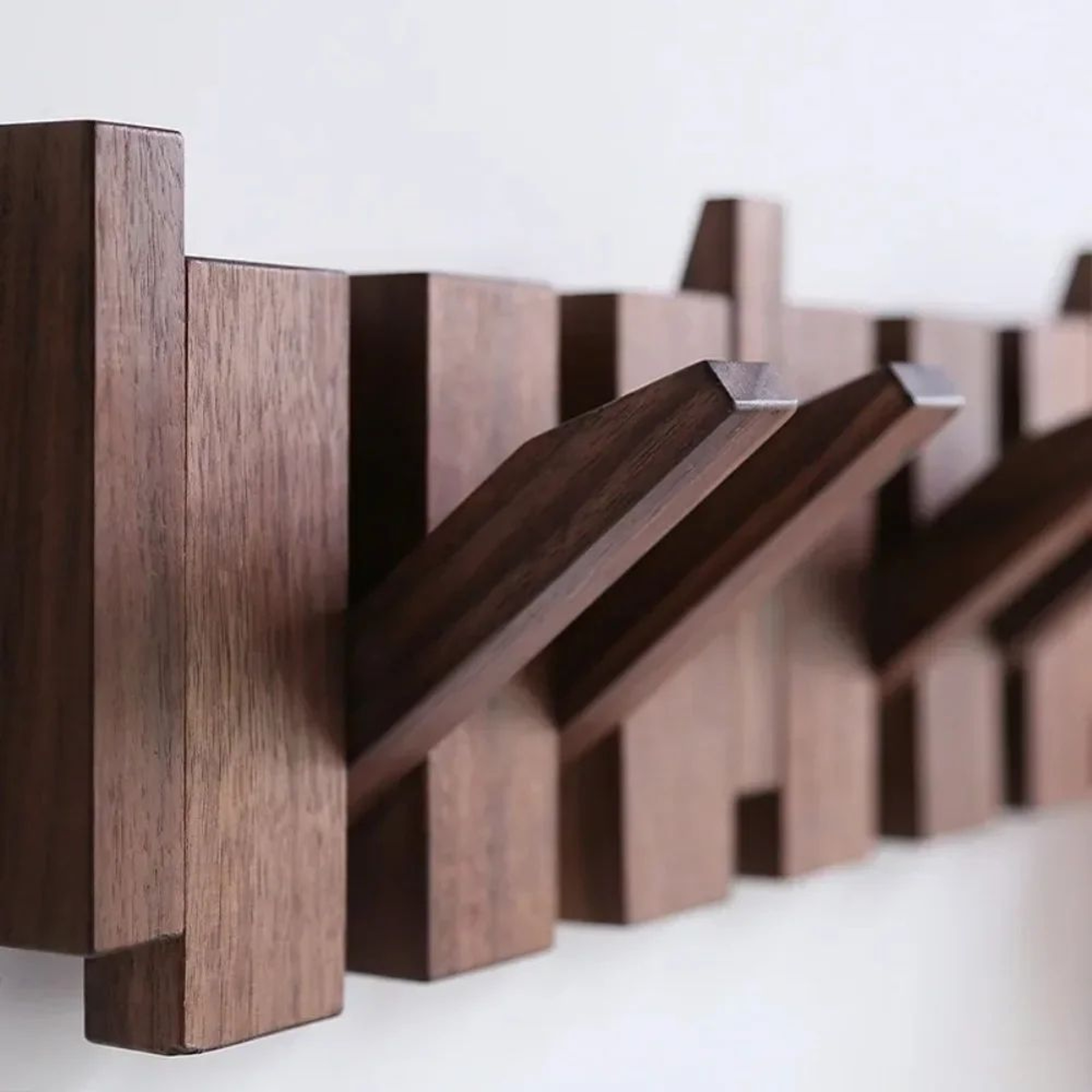 Wall Mounted Wooden Piano Key Coat Rack  Folding 8Hook Entryway Organizer For Coats Hats  Home Deco 0