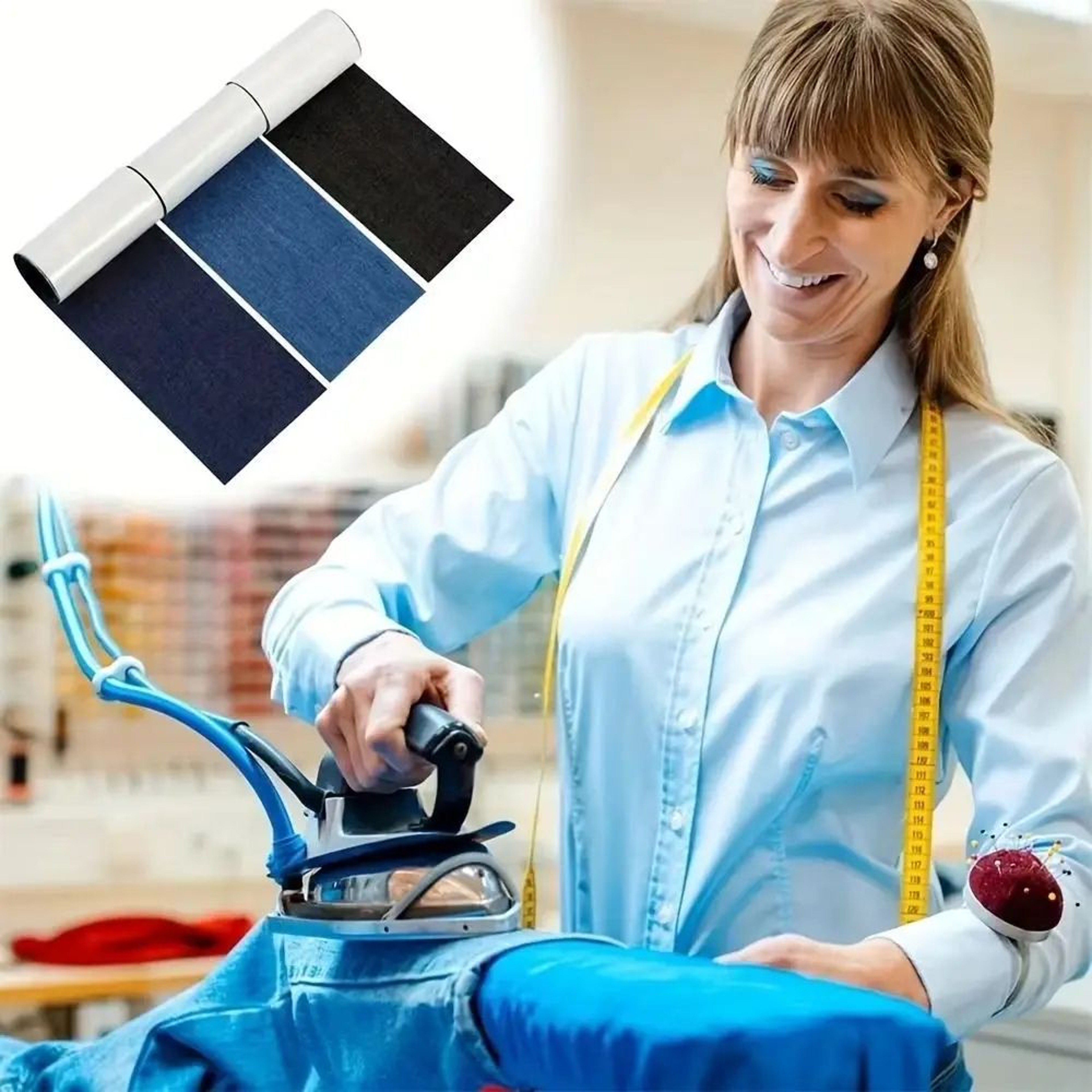 Denim IronOn Repair Patch Roll  DIY Hot Melt Adhesive Fabric Patch For Jeans Clothing  Apparel Repa 1