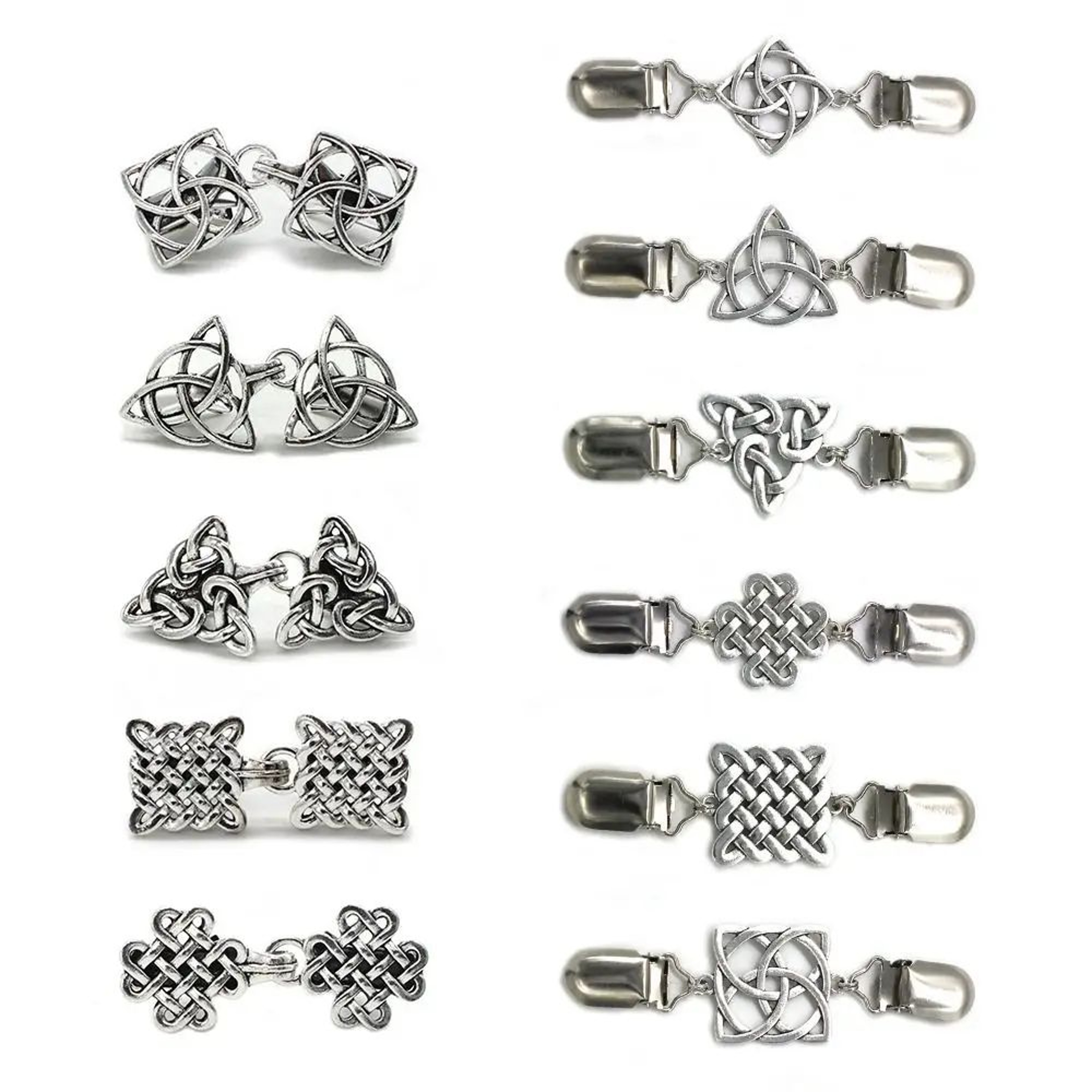Vintage Cardigan Clip Brooch  Zinc Alloy Sweater Shawl Clasp Pin For Blouses Dresses  Scarves 3