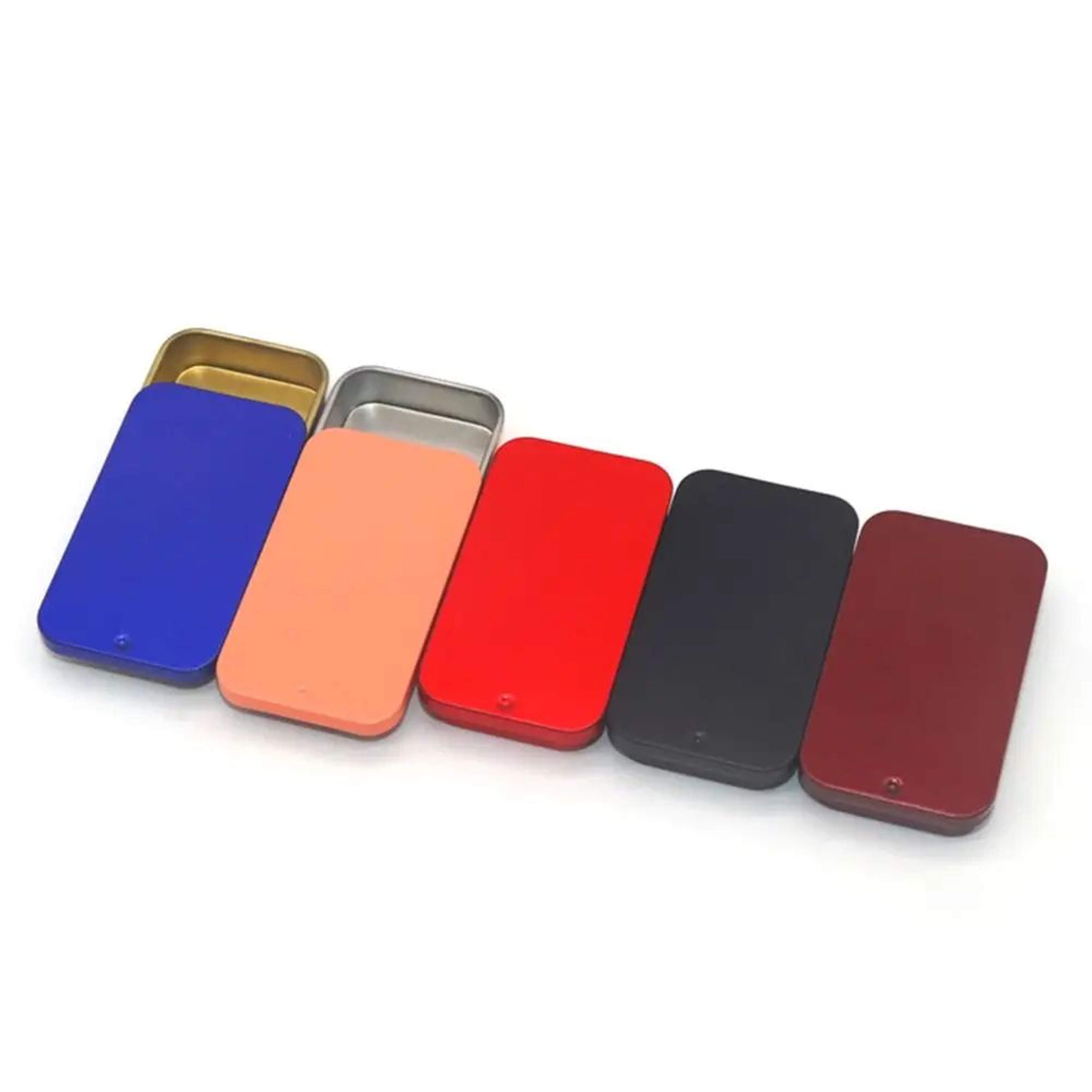 Rectangular Sliding Tin Storage Box  Metal Push Pull Mini Container For Candy Pills Balm  Small Acc 1