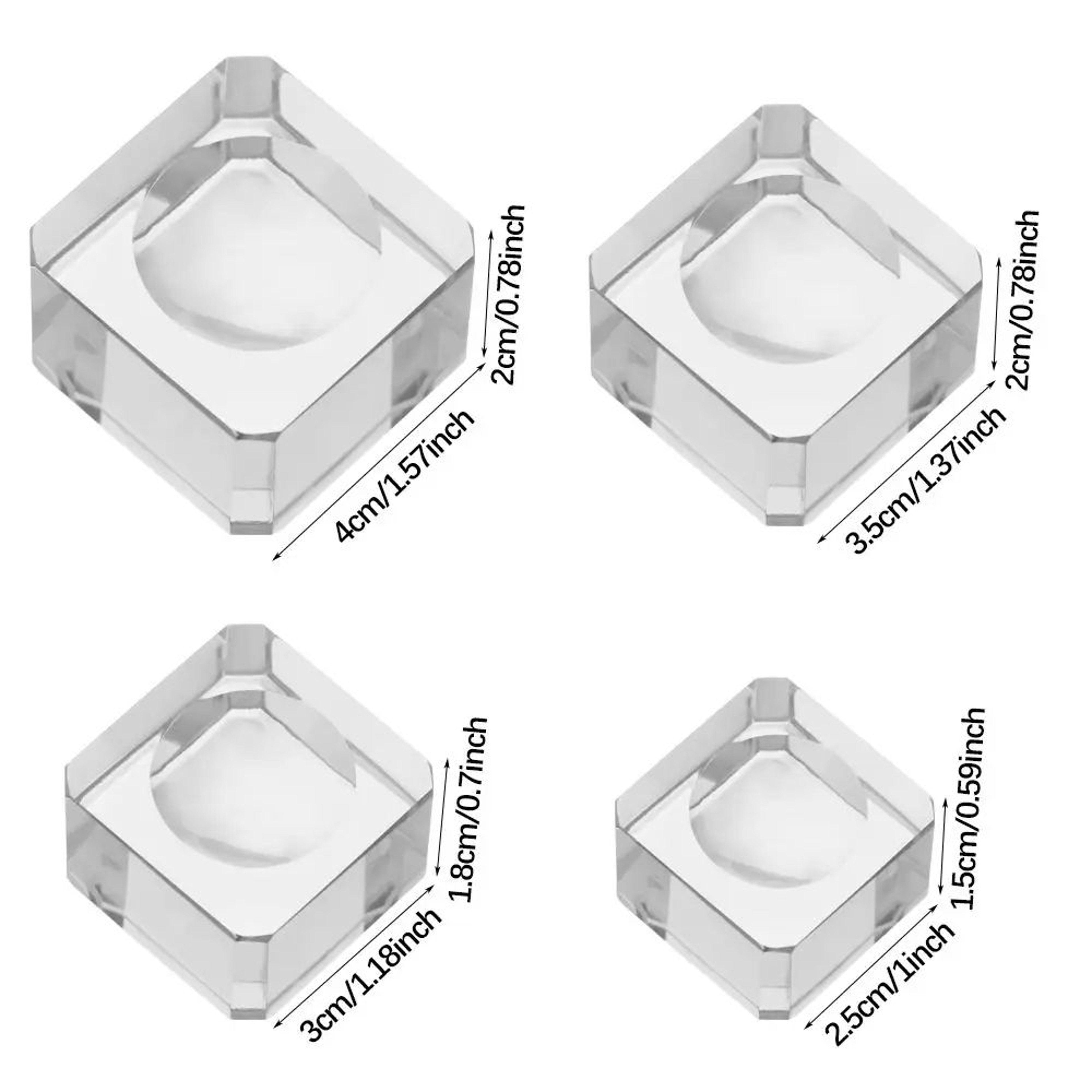 Transparent Crystal Ball Display Stand  Square Glass Pedestal Holder For Crystal Spheres Sports Bal 5