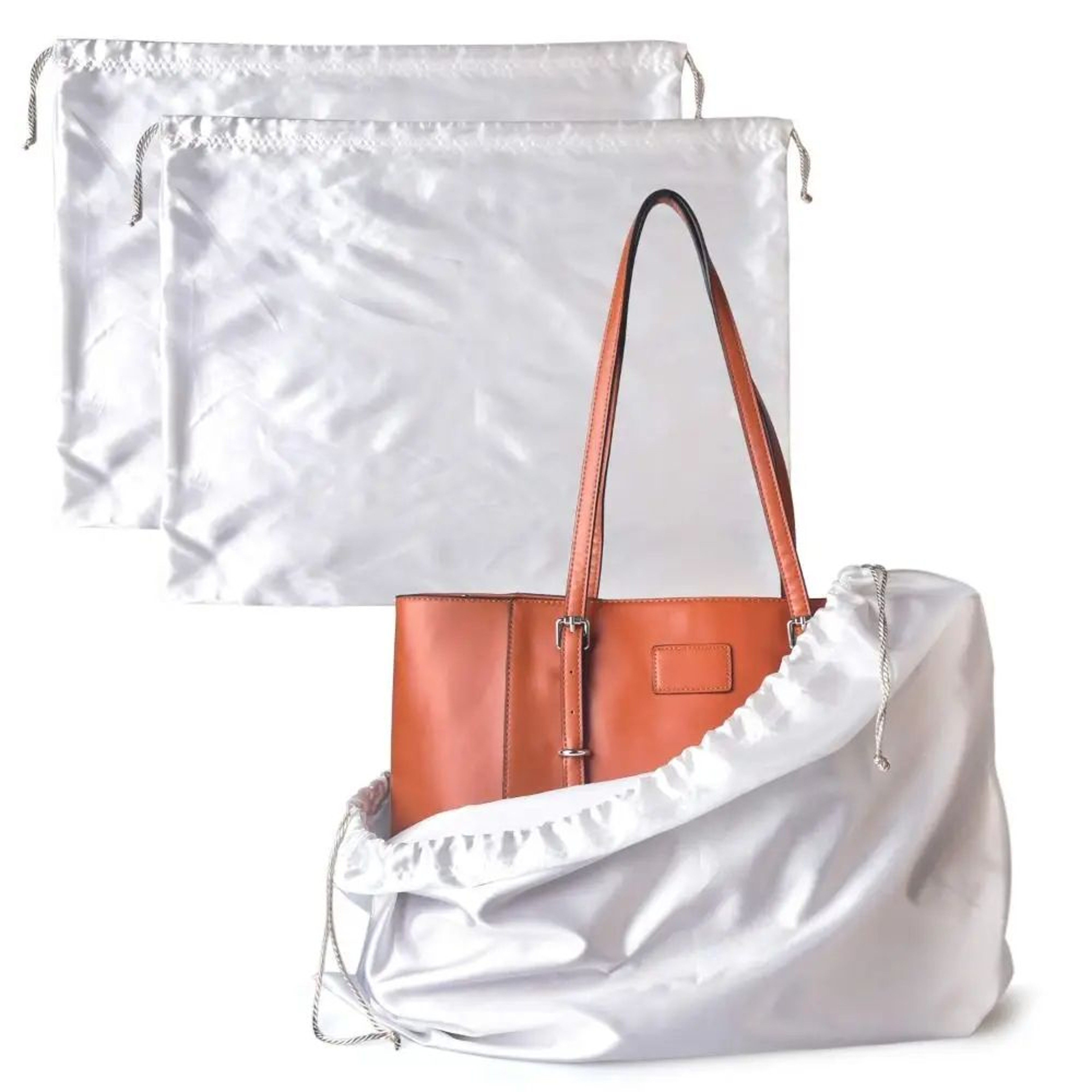 Reusable Silky Satin Dust Bag  Drawstring Storage Bag For Handbags Shoes  Clothing Organizer 0