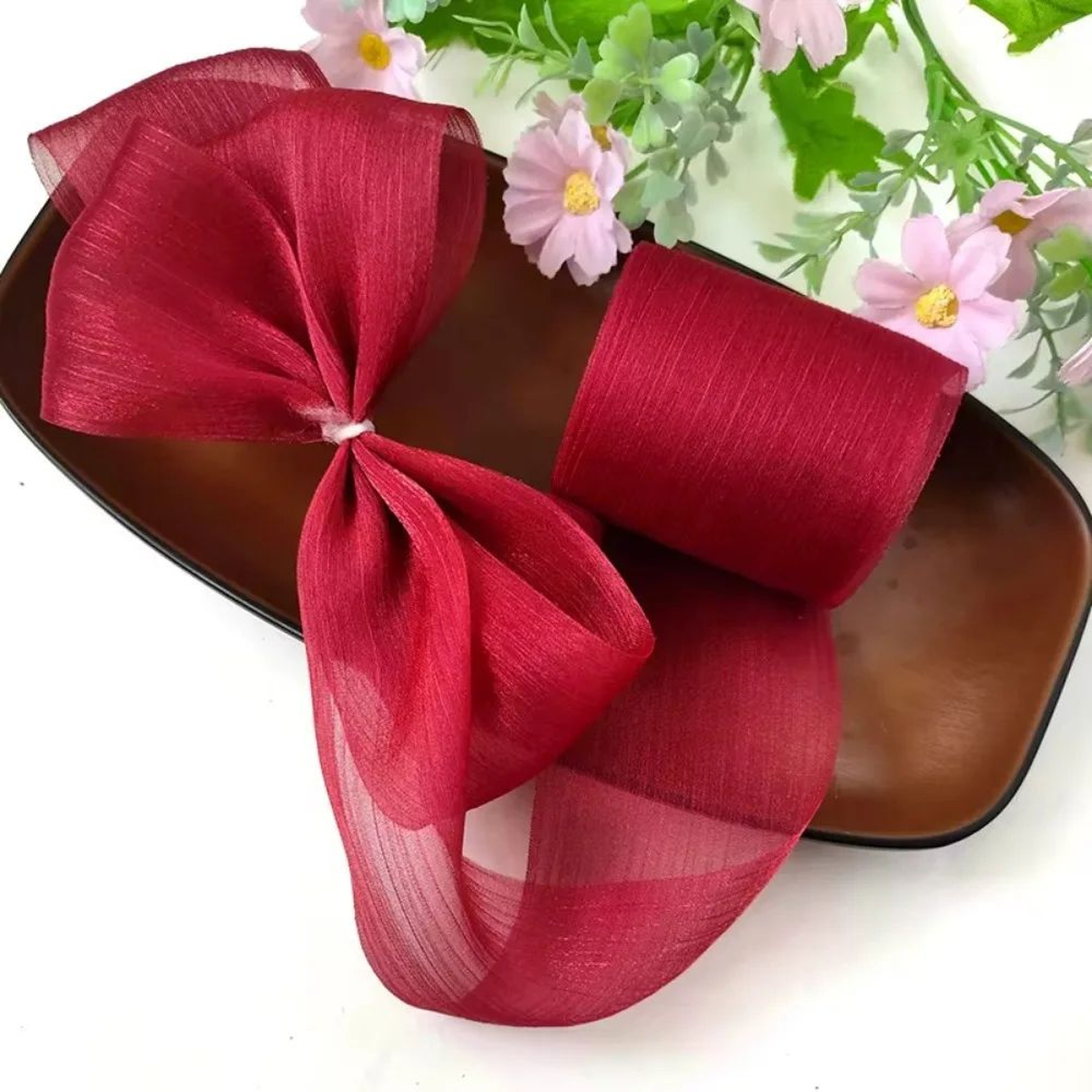 5M Pleated Chiffon Ribbon  236In Wide Tulle Ribbon For DIY Hair Bows Bouquets Gift Wrapping  Weddin 10