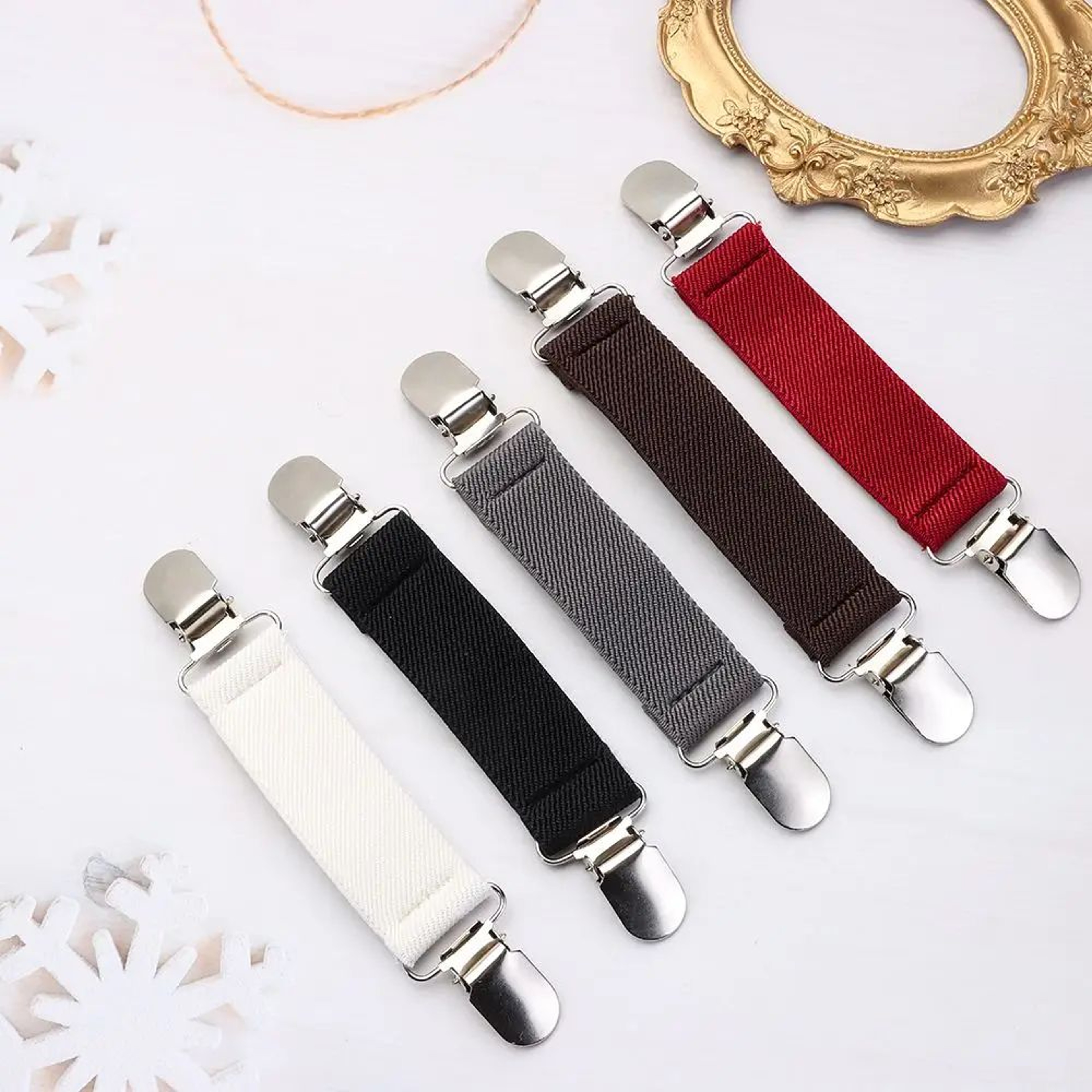 Vintage Cardigan Clip  Antique Silver Sweater Shawl Brooch With Elastic Cinch Clasps For Dresses Bl