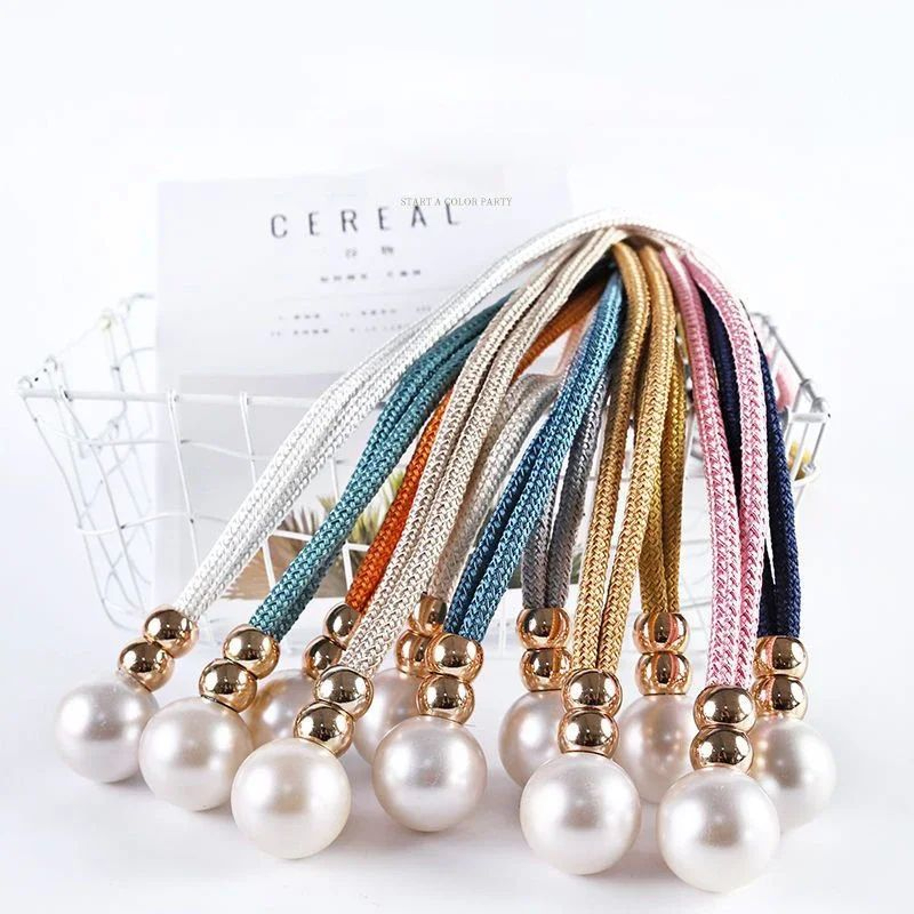 2pcs Pearl Curtain Tiebacks  Adjustable NoPunch Decorative Rope Holdbacks For Drapes  Window Curtai 3
