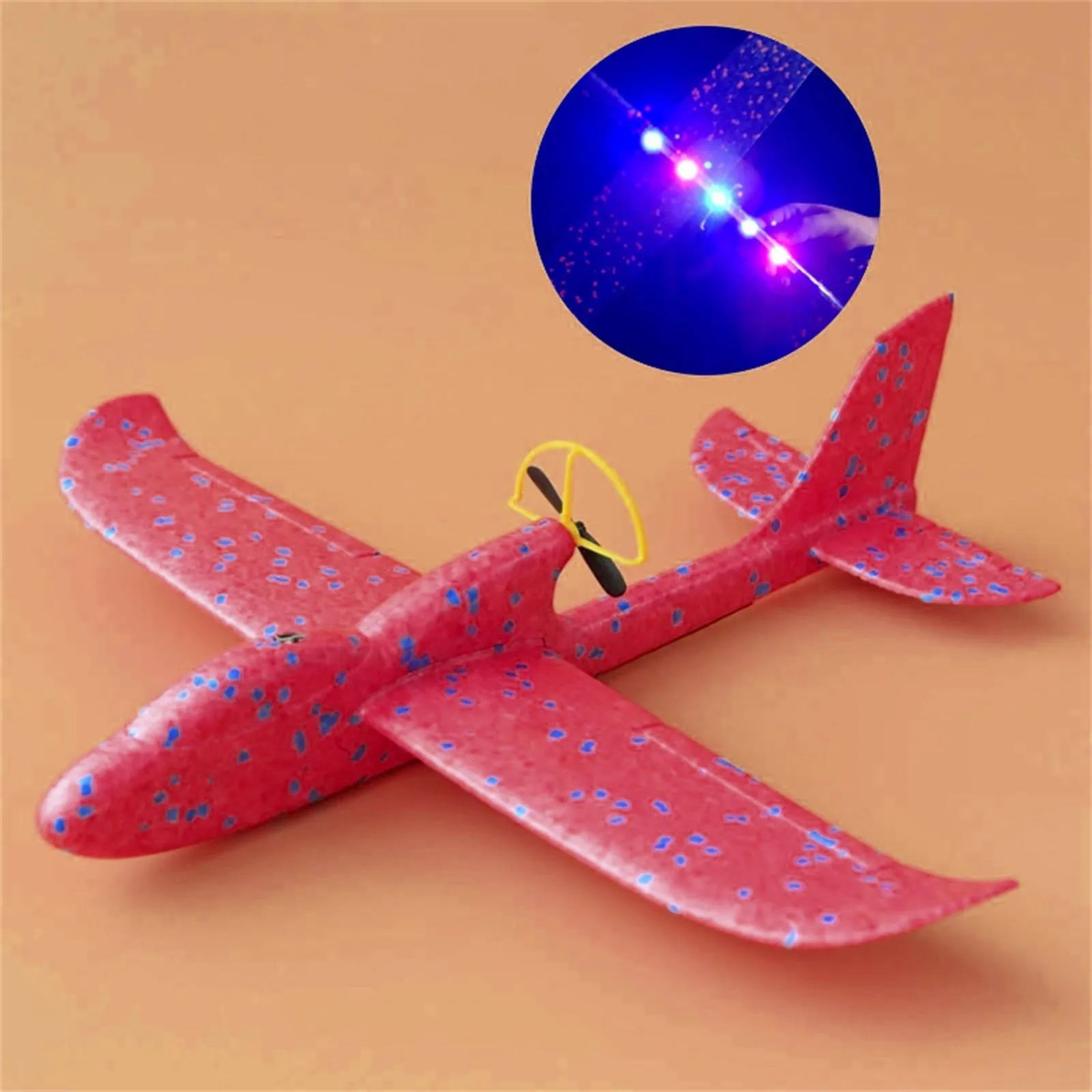 Electric Foam Airplane Toy With LED Lights  Rechargeable HandThrow Glider With Automatic Flight Mod 5