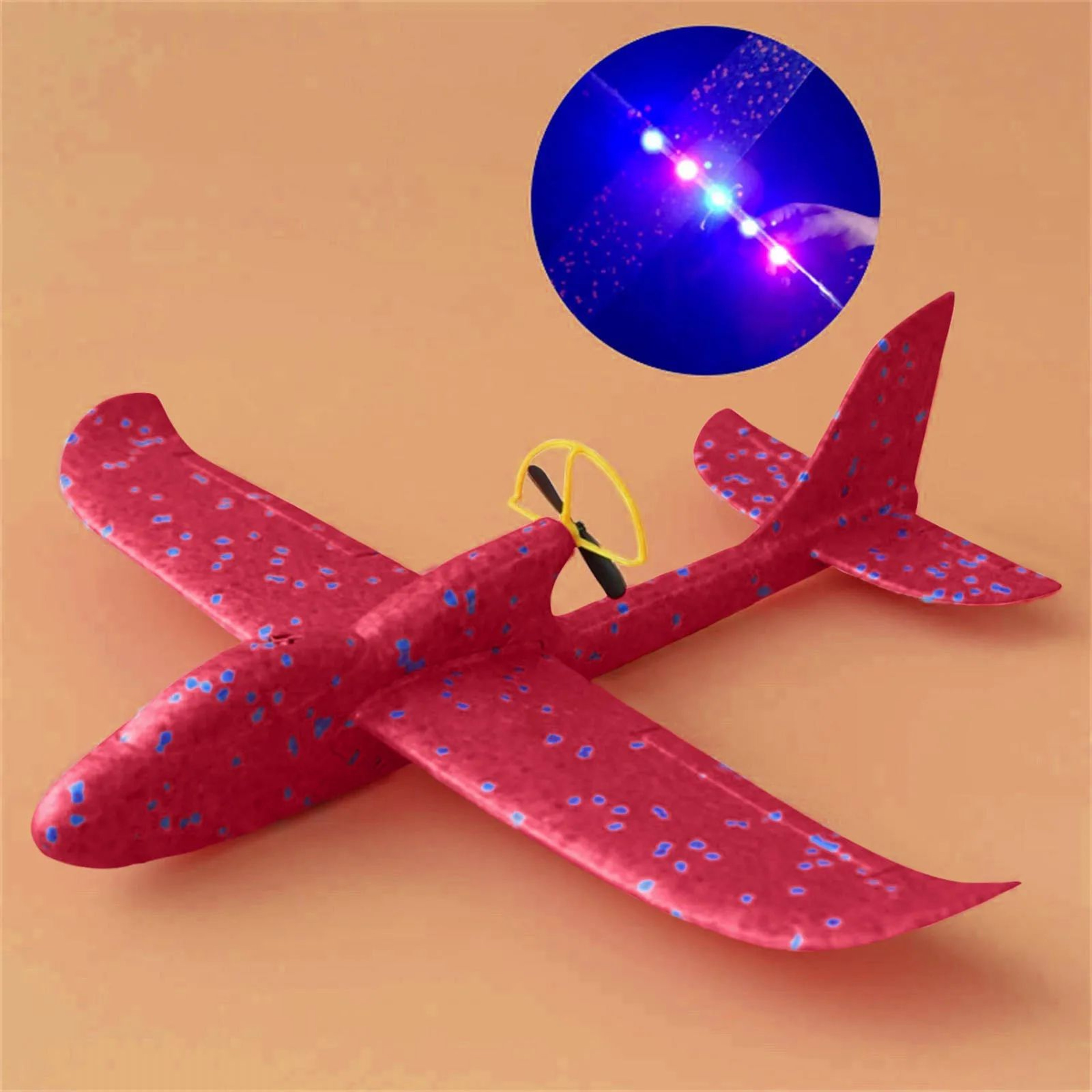 Electric Foam Airplane Toy With LED Lights  Rechargeable HandThrow Glider With Automatic Flight Mod 7