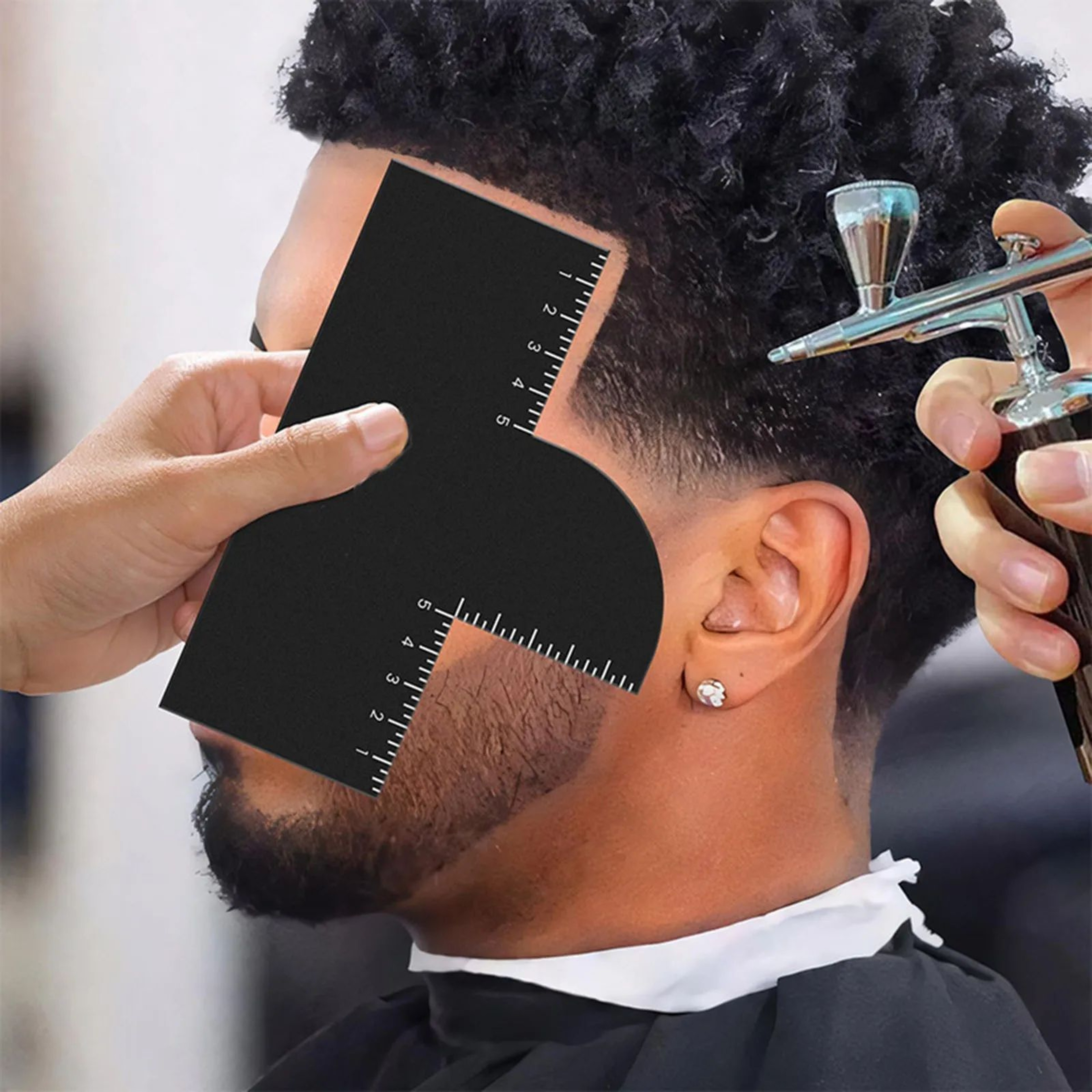 Mens Hairline  Beard Lineup Guide  Barber Haircut Styling Template With Measurement Ruler For Edge  0