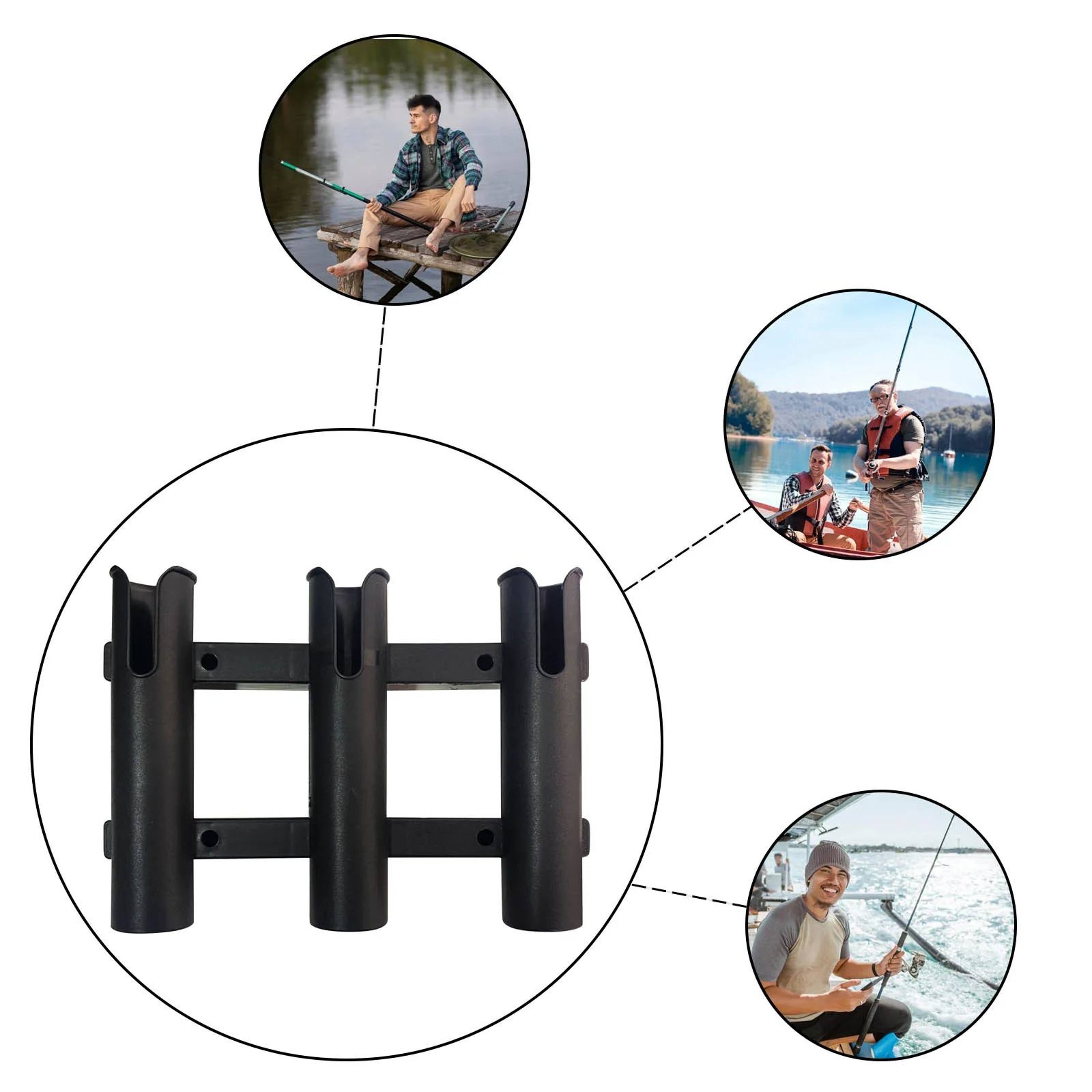 3Link Fishing Rod Holder  Quick Release Boat Mount Pole Organizer For Kayak Yacht  Marine Fishing 2