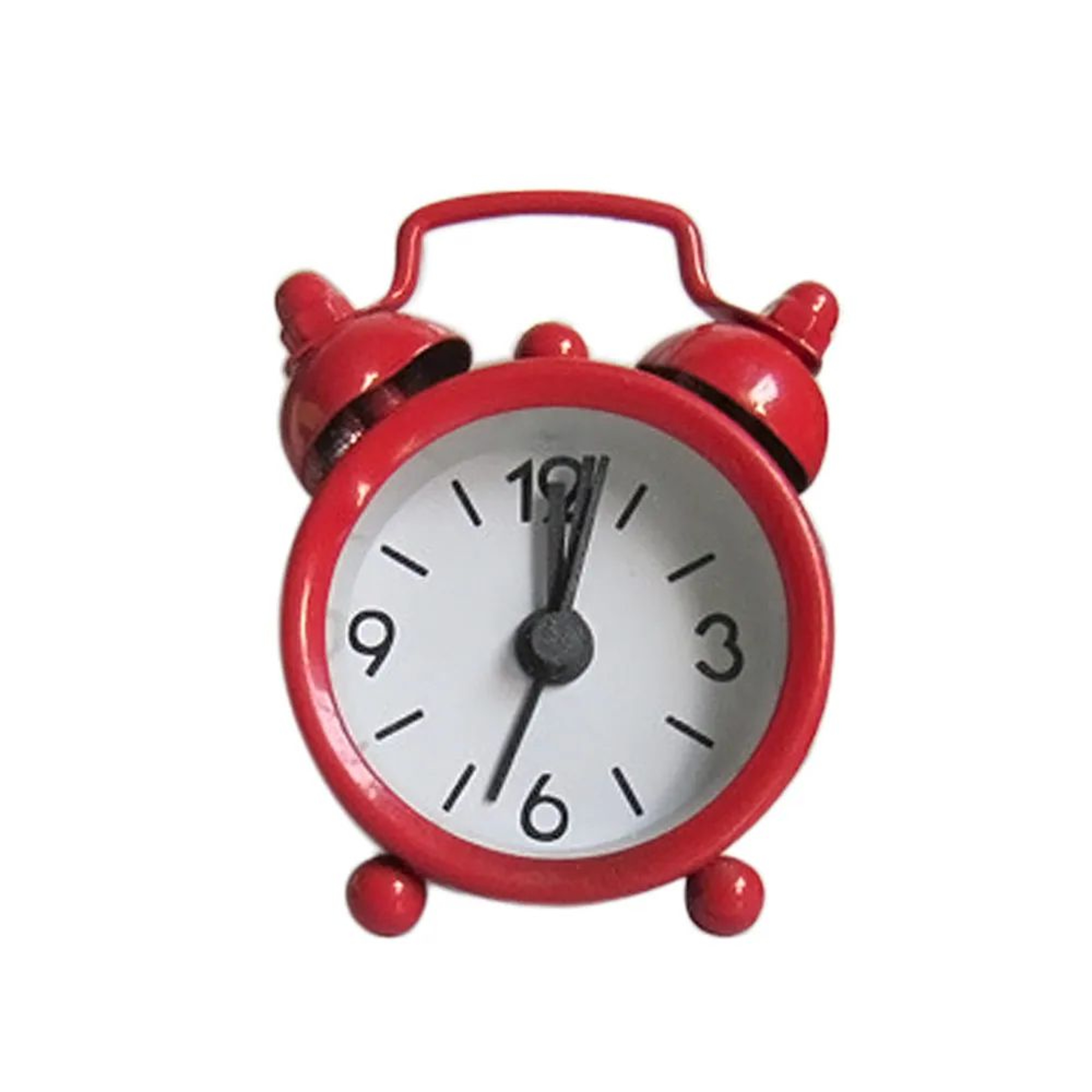 Retro Twin Bell Mini Alarm Clock  Portable Quartz Bedside Table Clock For Travel Office Bedroom  De 3