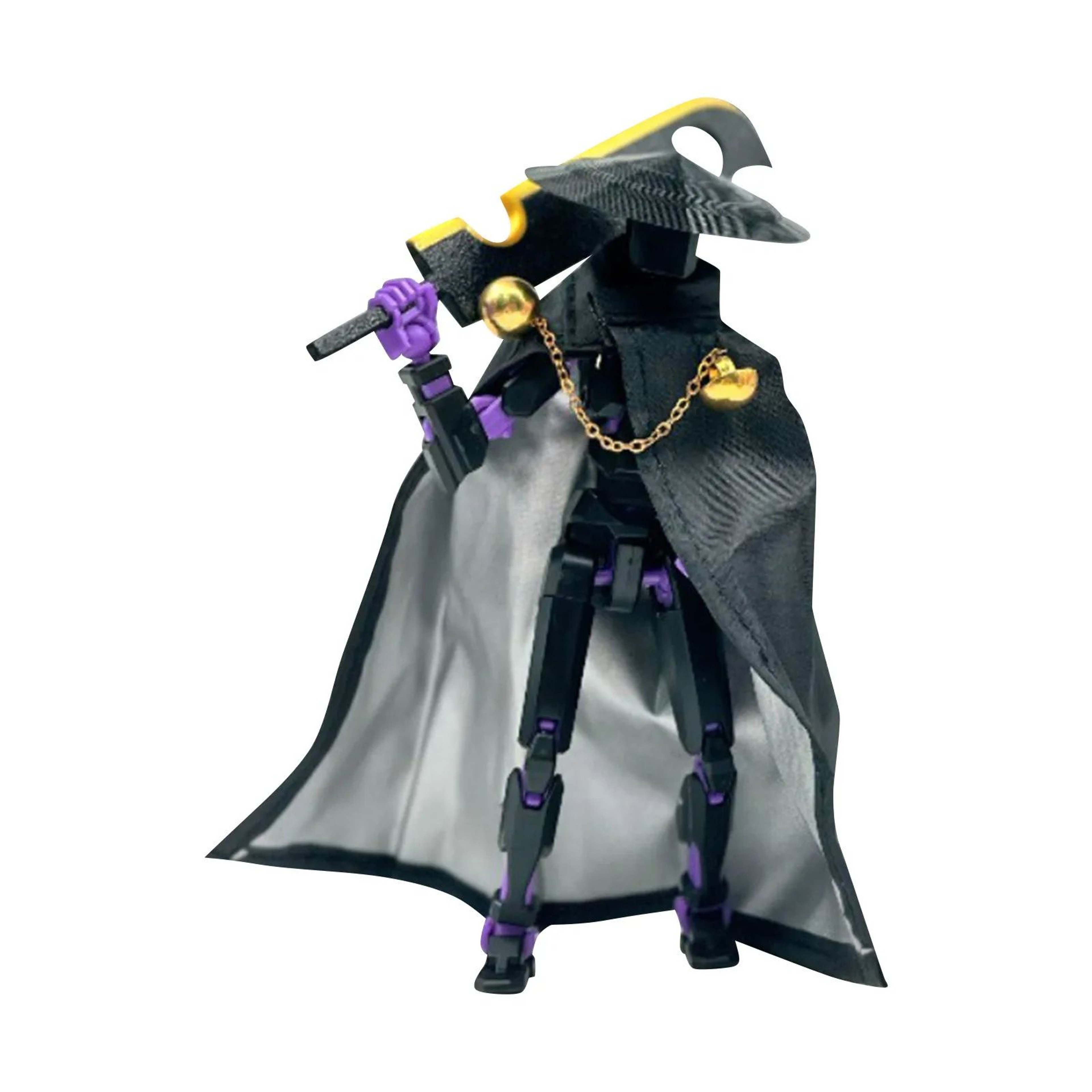 T13 MultiJointed Action Figure  Movable Swordsman Dummy With Cape Hat 8 Weapons  Interchangeable Ha 8