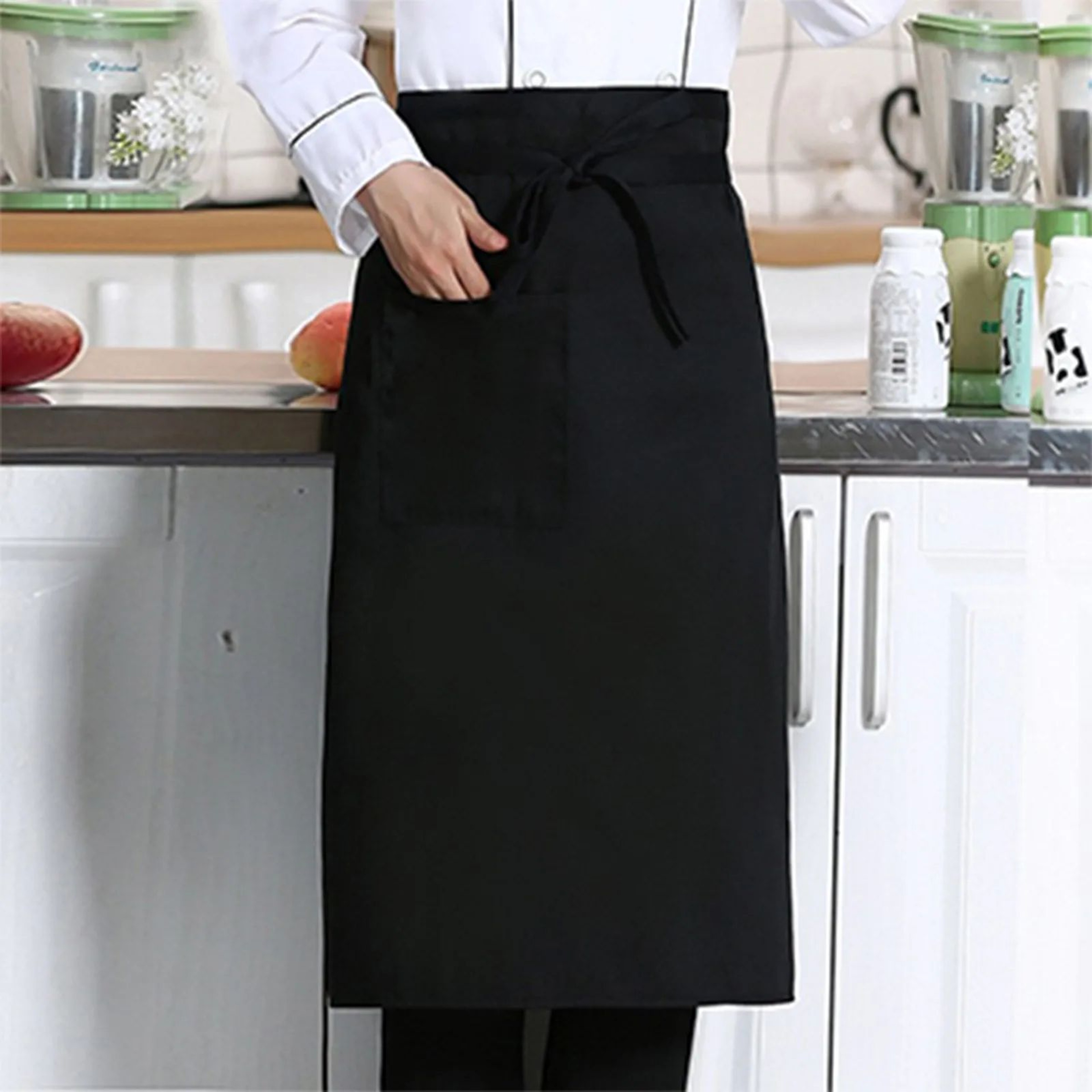 Striped Chef Half Apron  Adjustable Polyester Waist Apron With Pocket For Cooking Catering Restaura 6