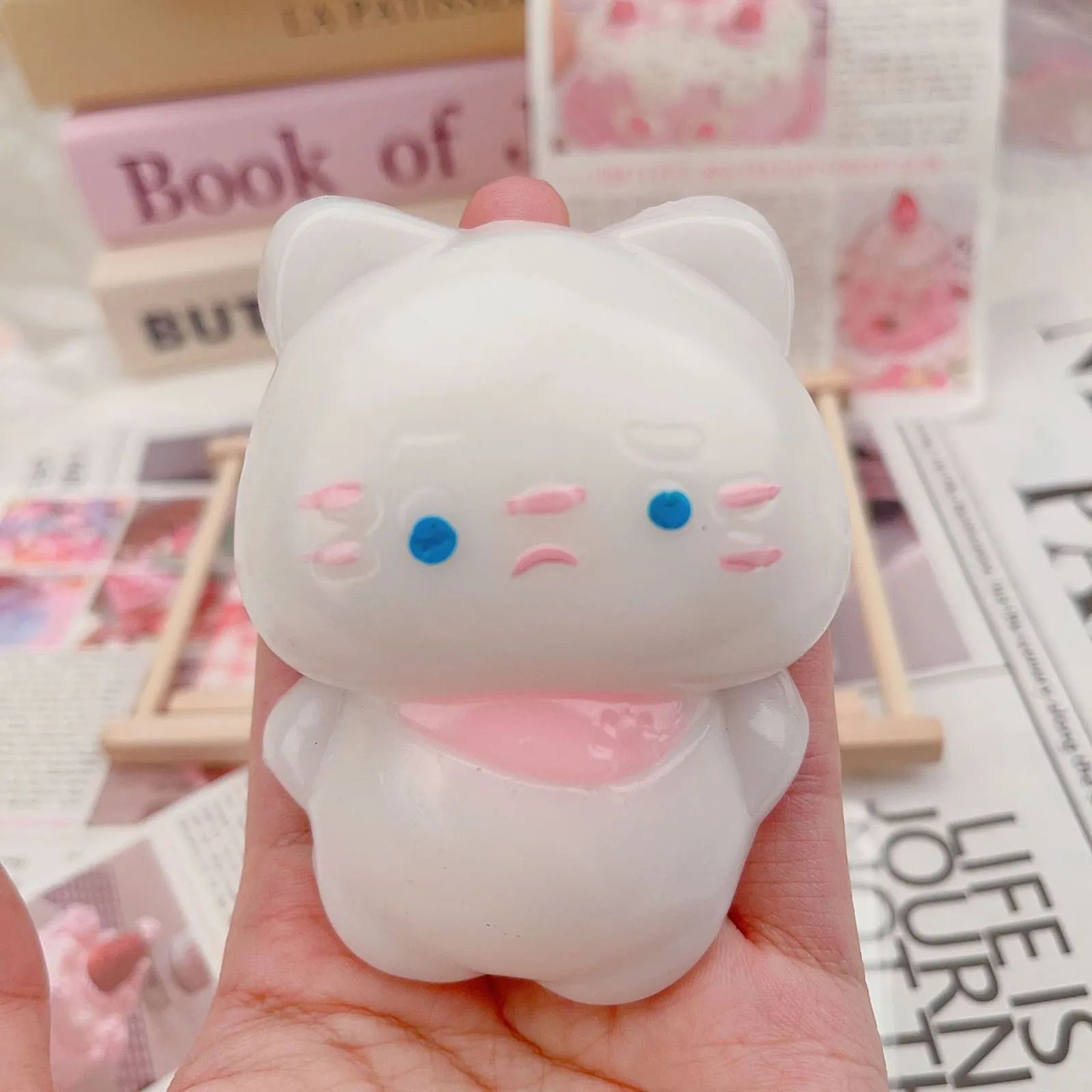 Cat Mochi Taba Squishy Fidget Toy  Cute Silicone SlowRebound Stress Relief Pinch Toy For Relaxation 1
