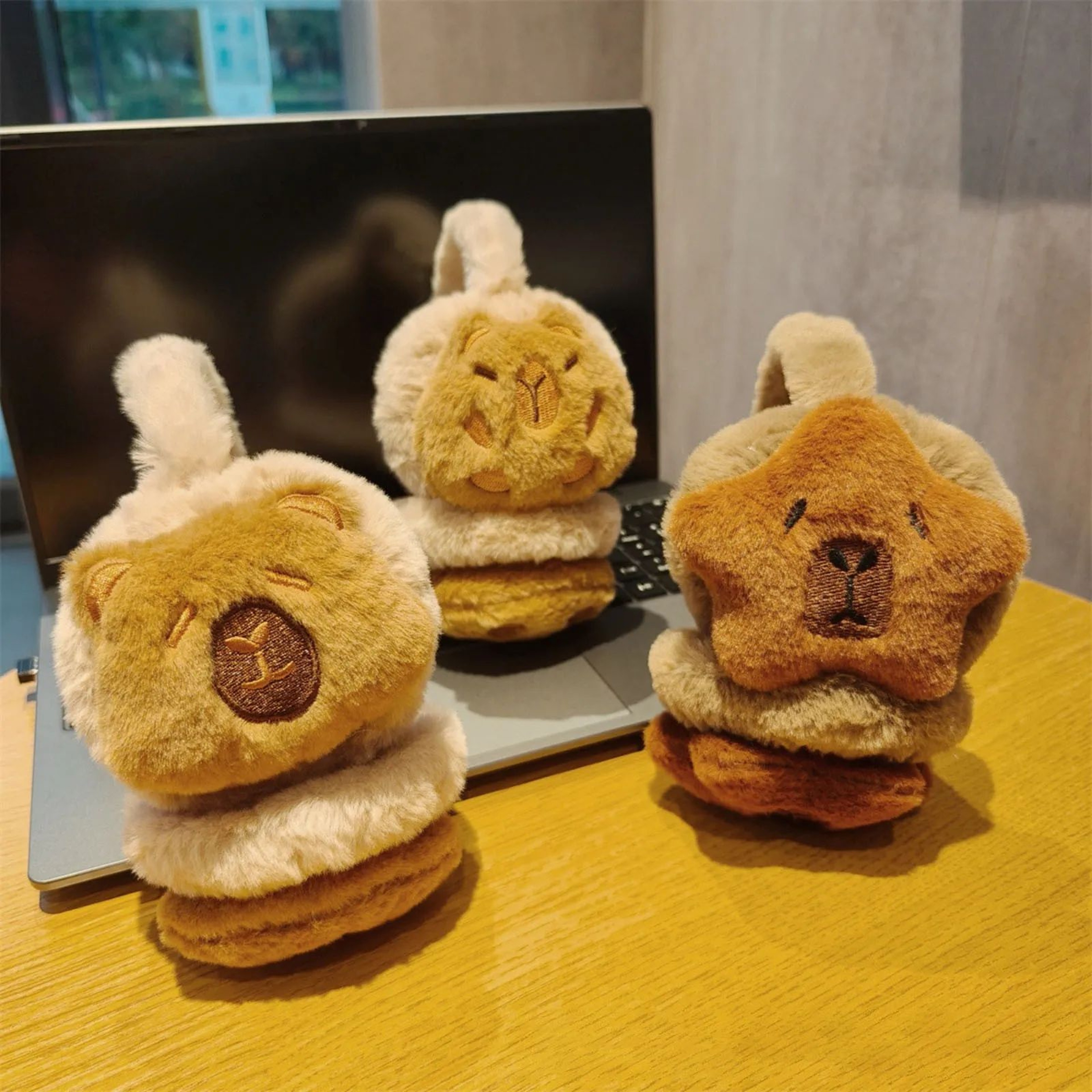 Cute Capybara Plush Earmuffs  Soft Windproof Winter Ear Warmers For Girls Women  Kids Cozy Cold Wea 3